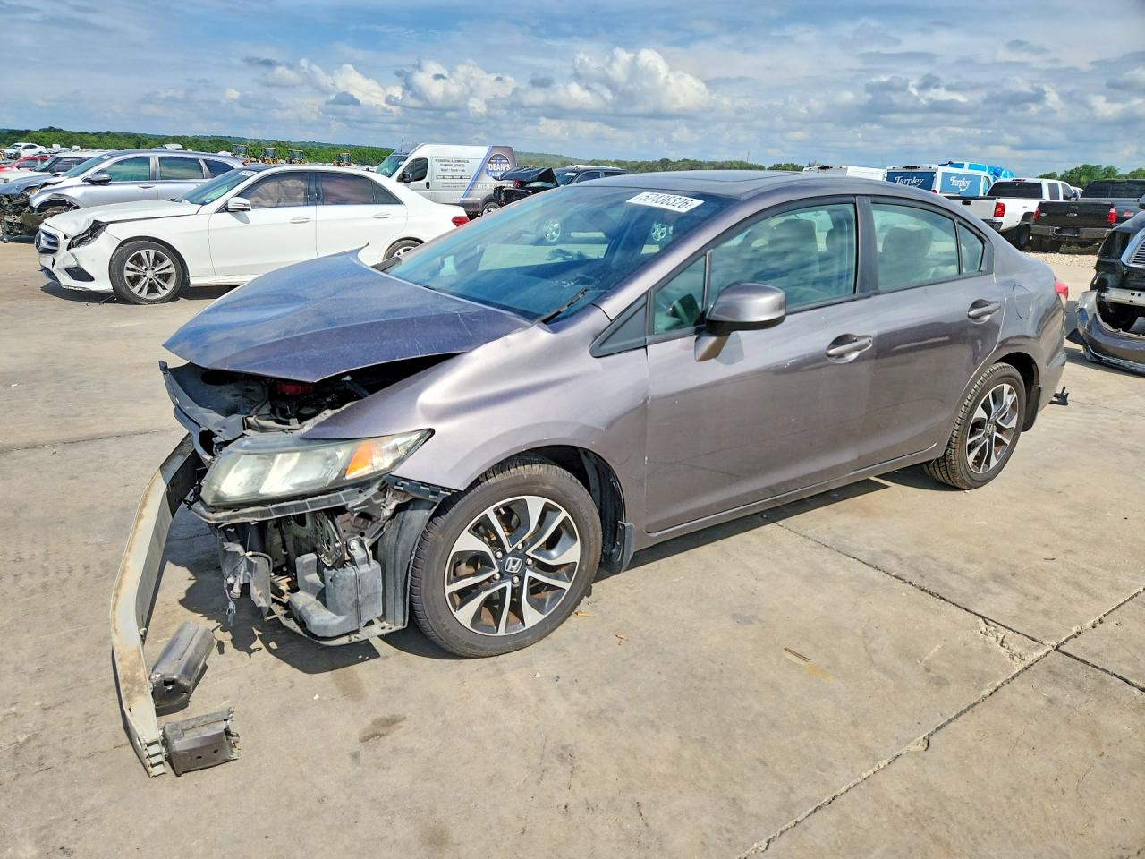 2013 Honda Civic Ex Серый vin: 19XFB2F82DE032183
