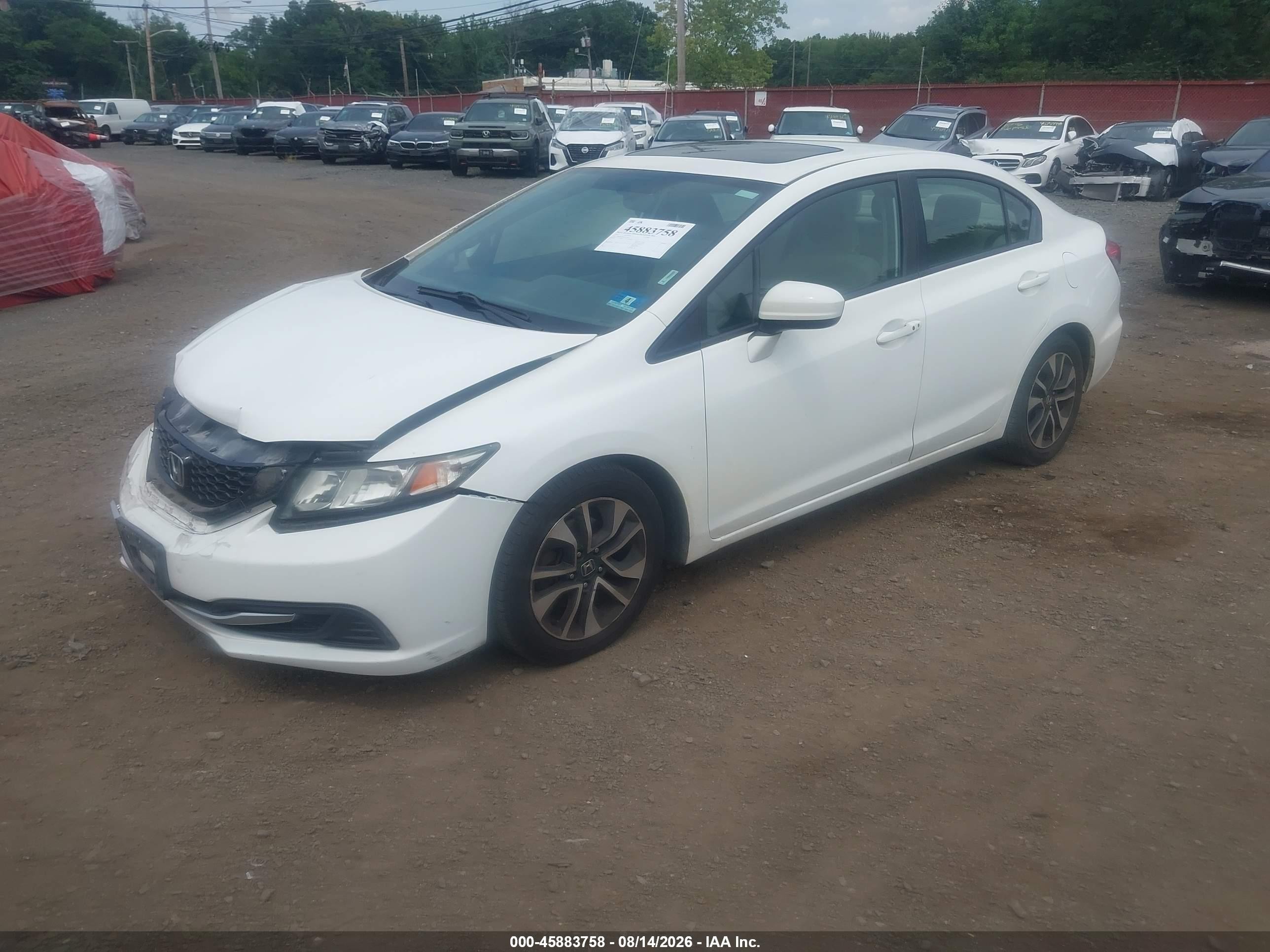 2014 Honda Civic Ex White vin: 19XFB2F82EE232367