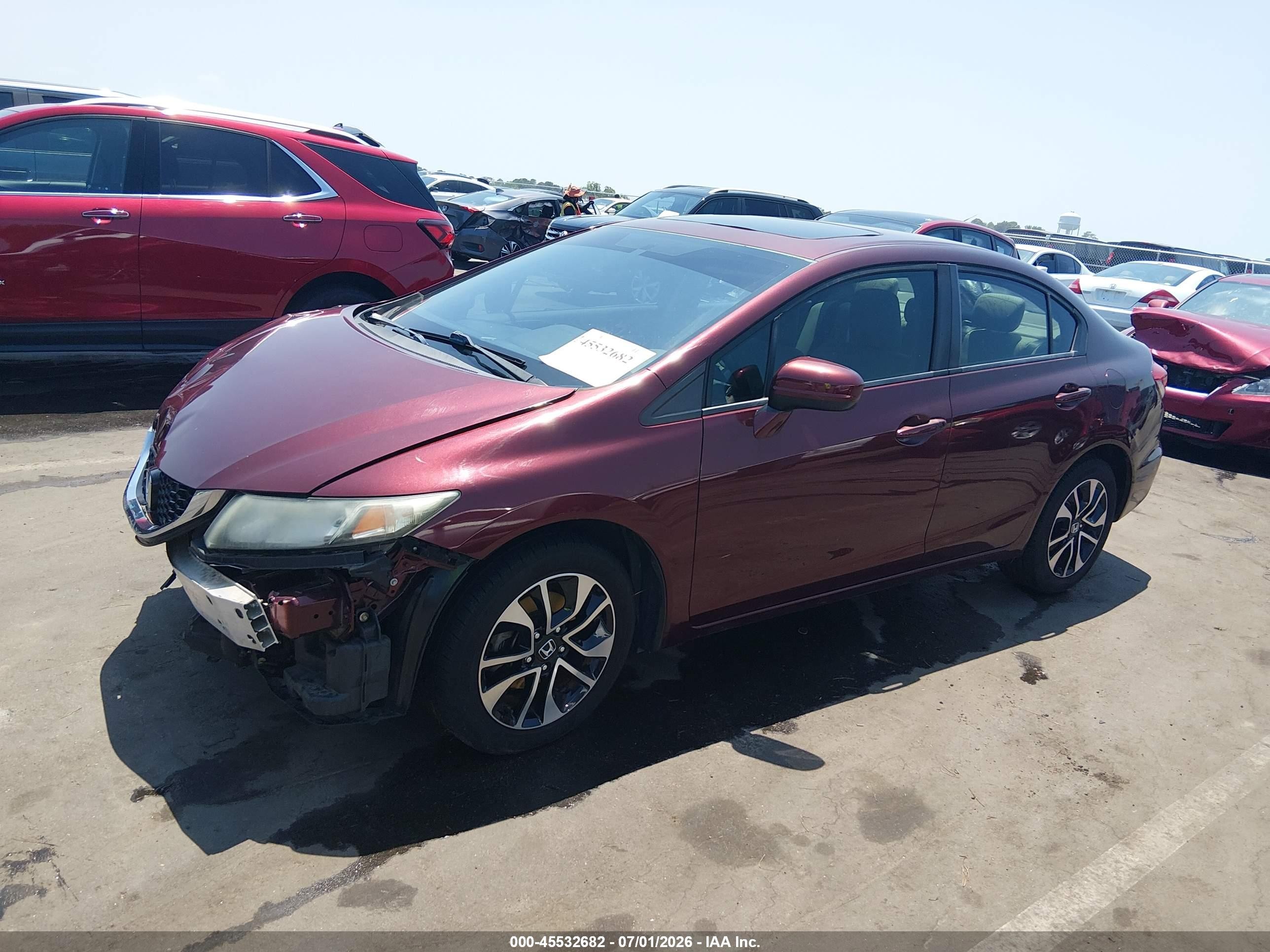 2015 Honda Civic Ex Красный vin: 19XFB2F82FE076249