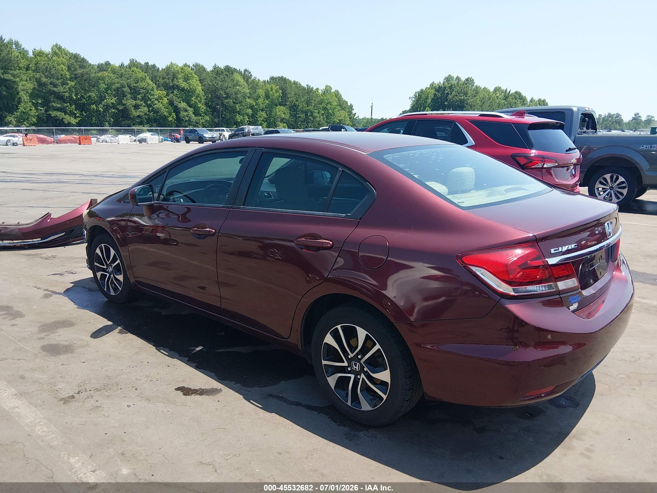 2015 Honda Civic Ex Красный vin: 19XFB2F82FE076249