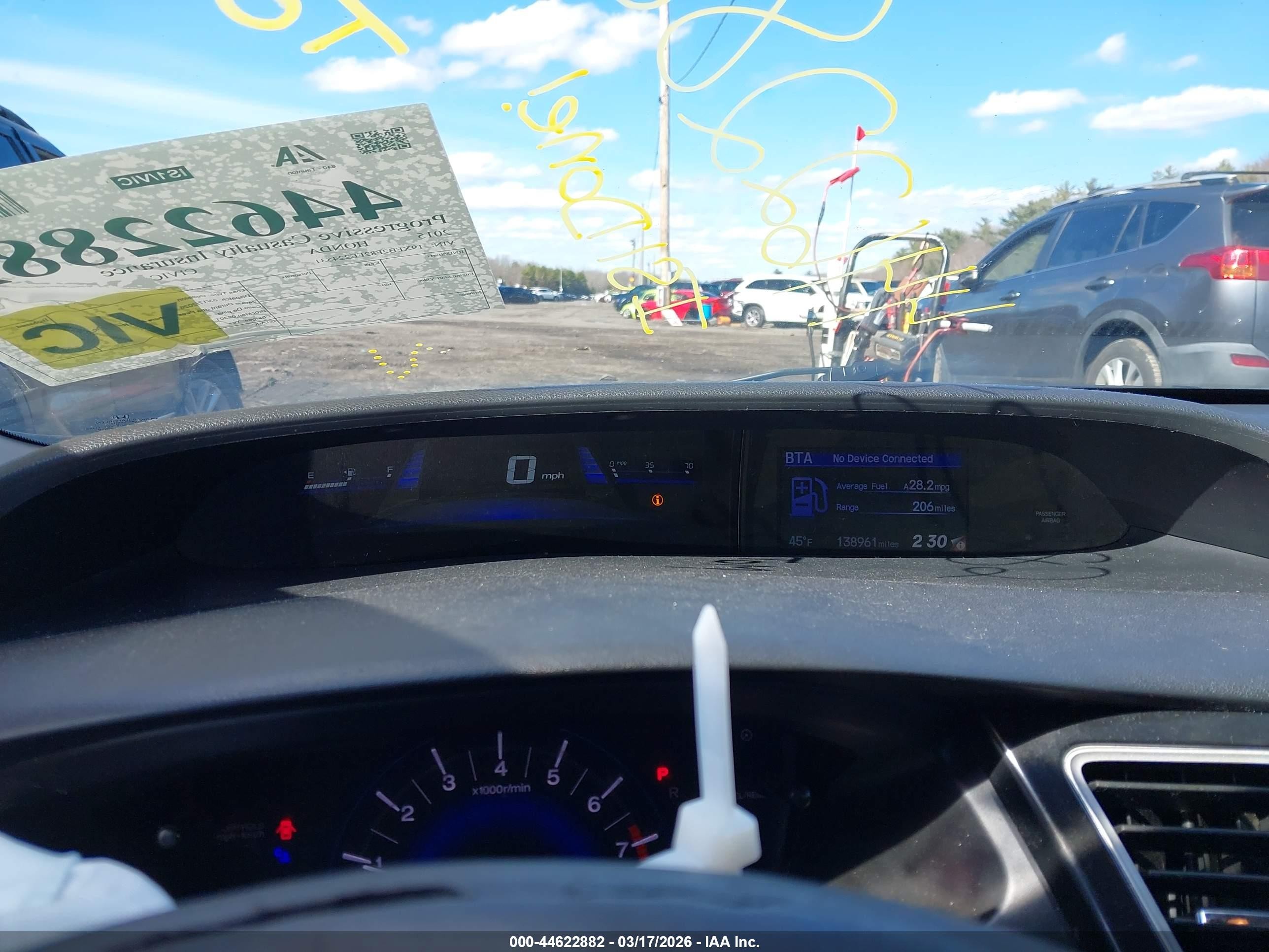 2015 Honda Civic Ex White vin: 19XFB2F82FE224531