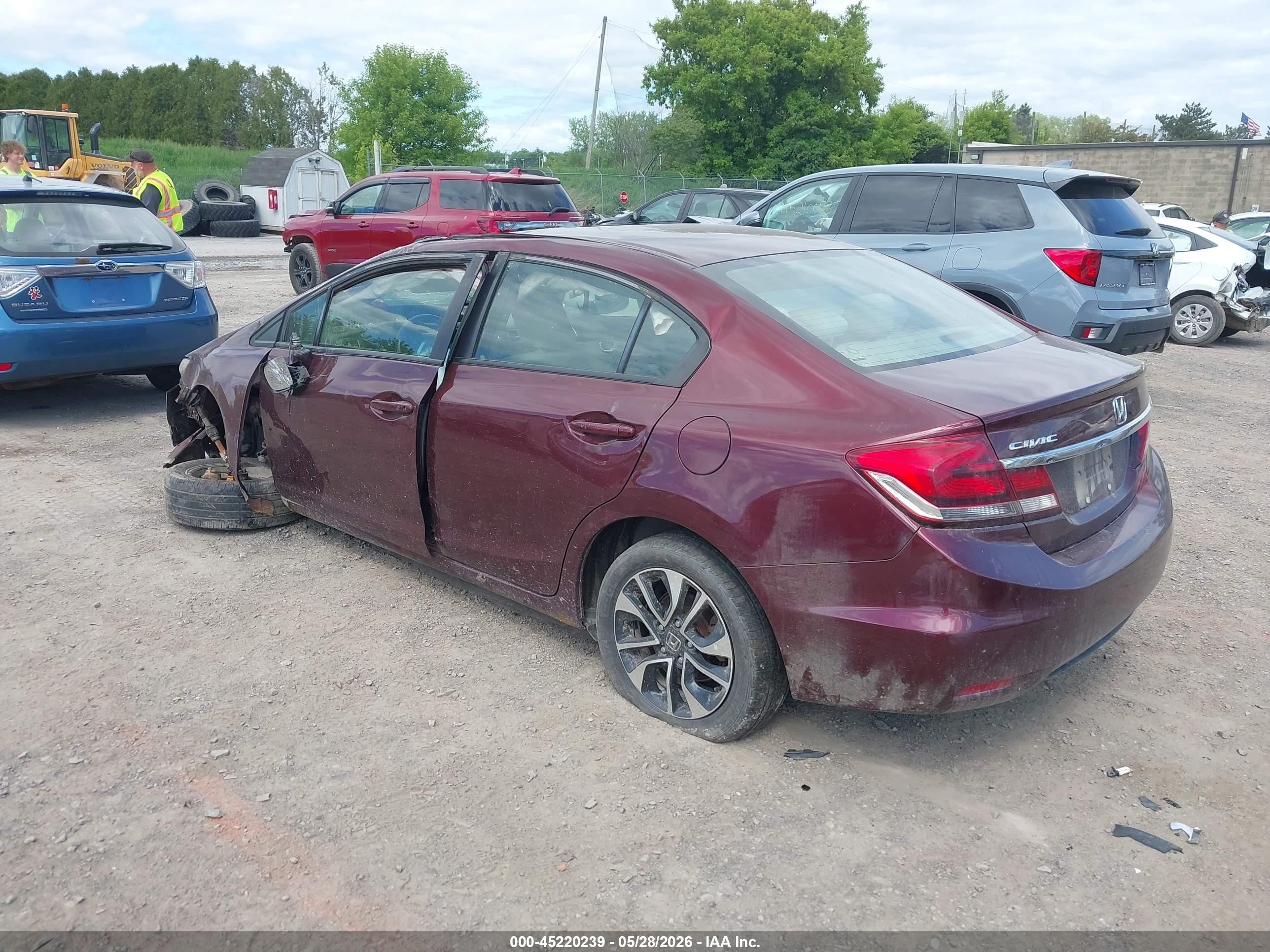 2015 Honda Civic Ex Burgundy vin: 19XFB2F82FE283532