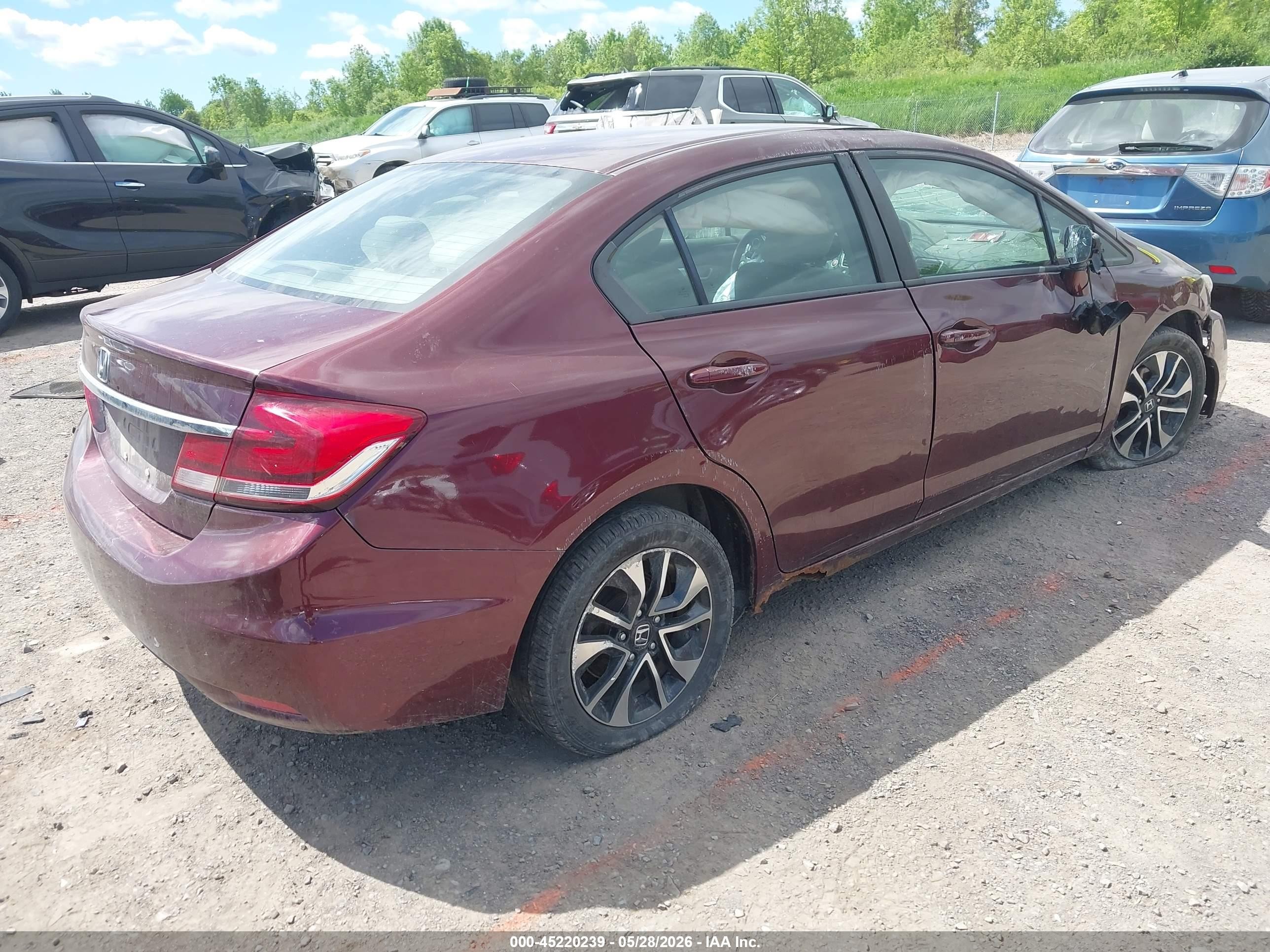 2015 Honda Civic Ex Burgundy vin: 19XFB2F82FE283532