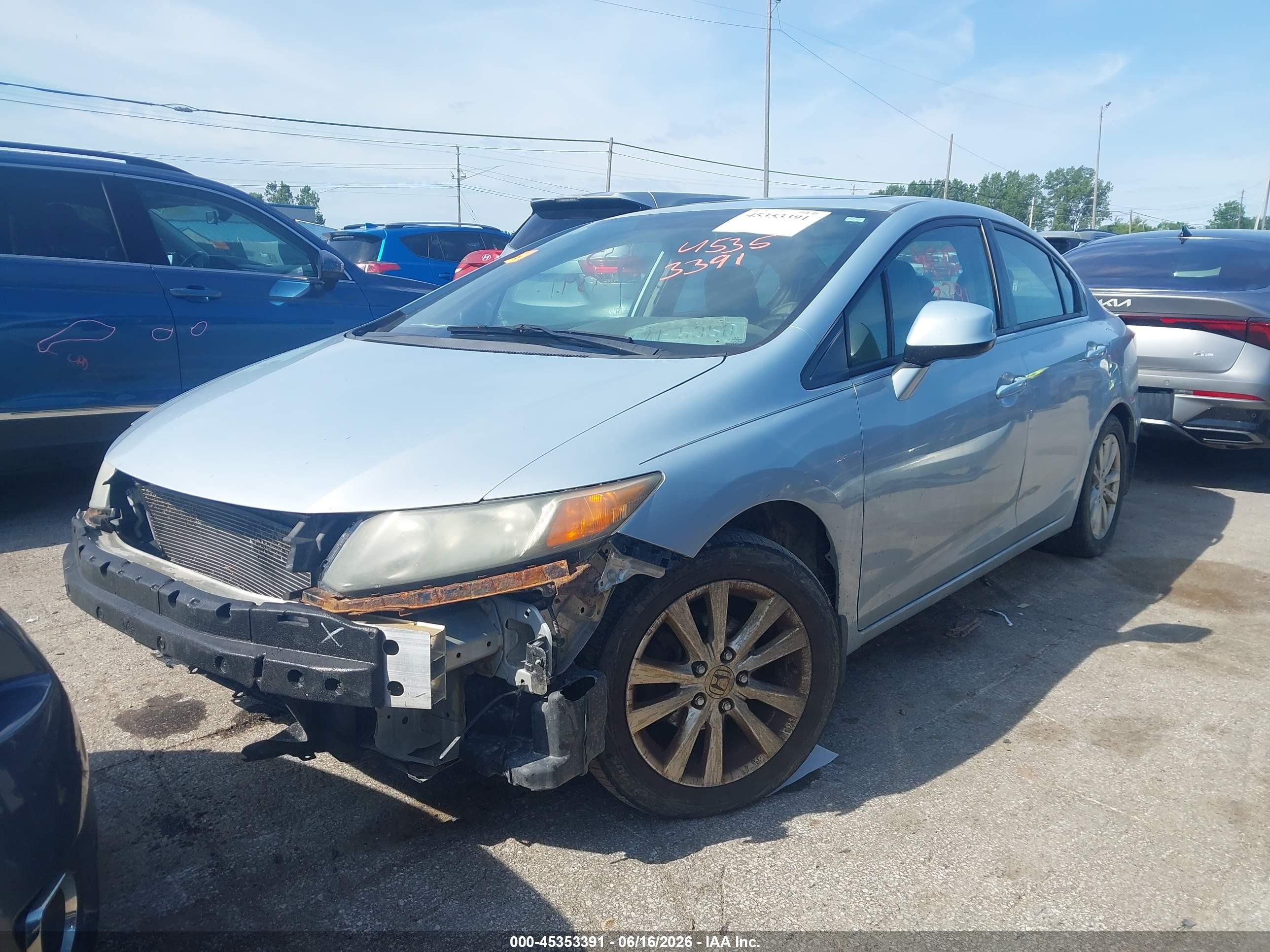 2012 Honda Civic Ex Silver vin: 19XFB2F83CE006092