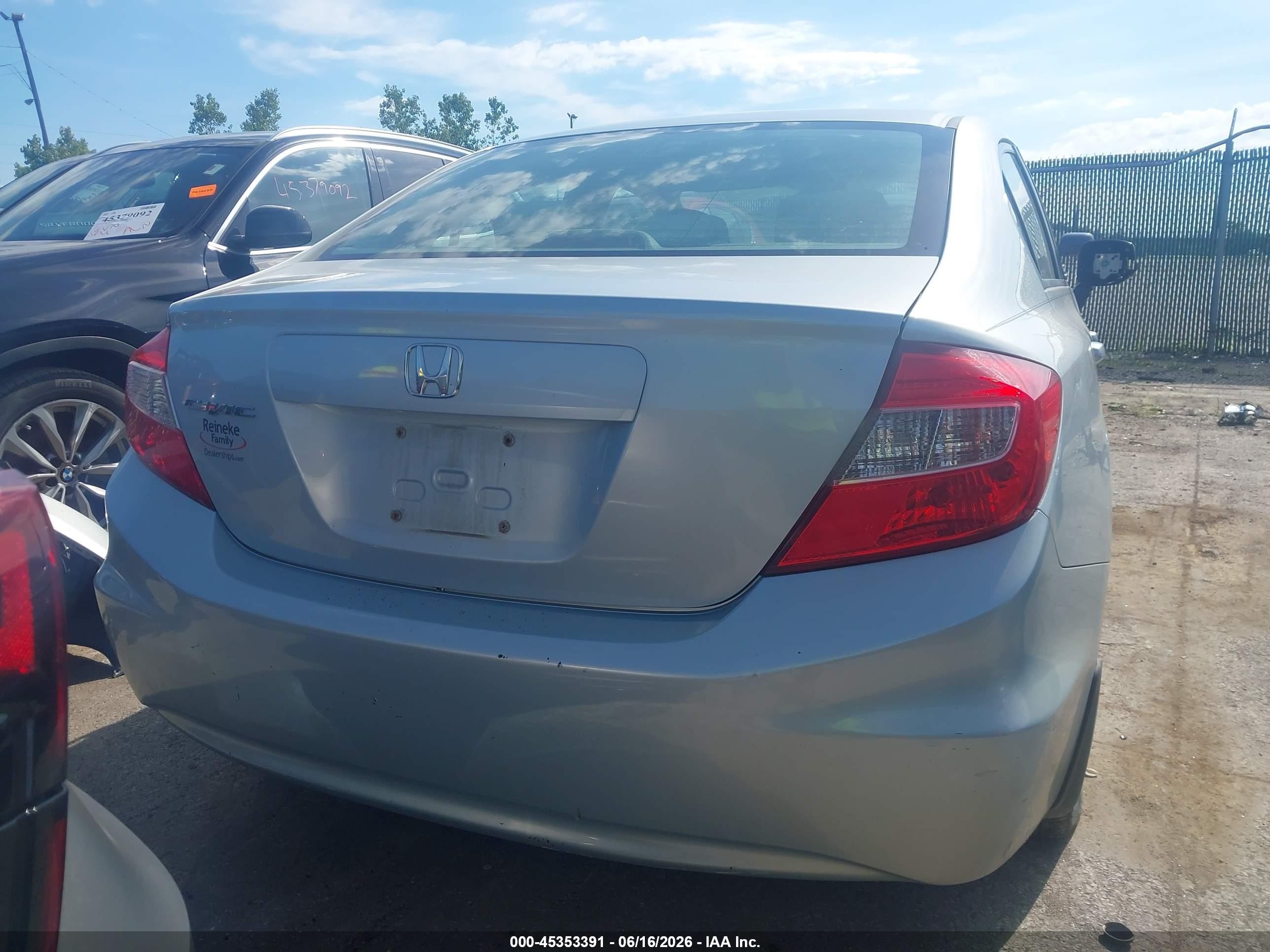 2012 Honda Civic Ex Silver vin: 19XFB2F83CE006092