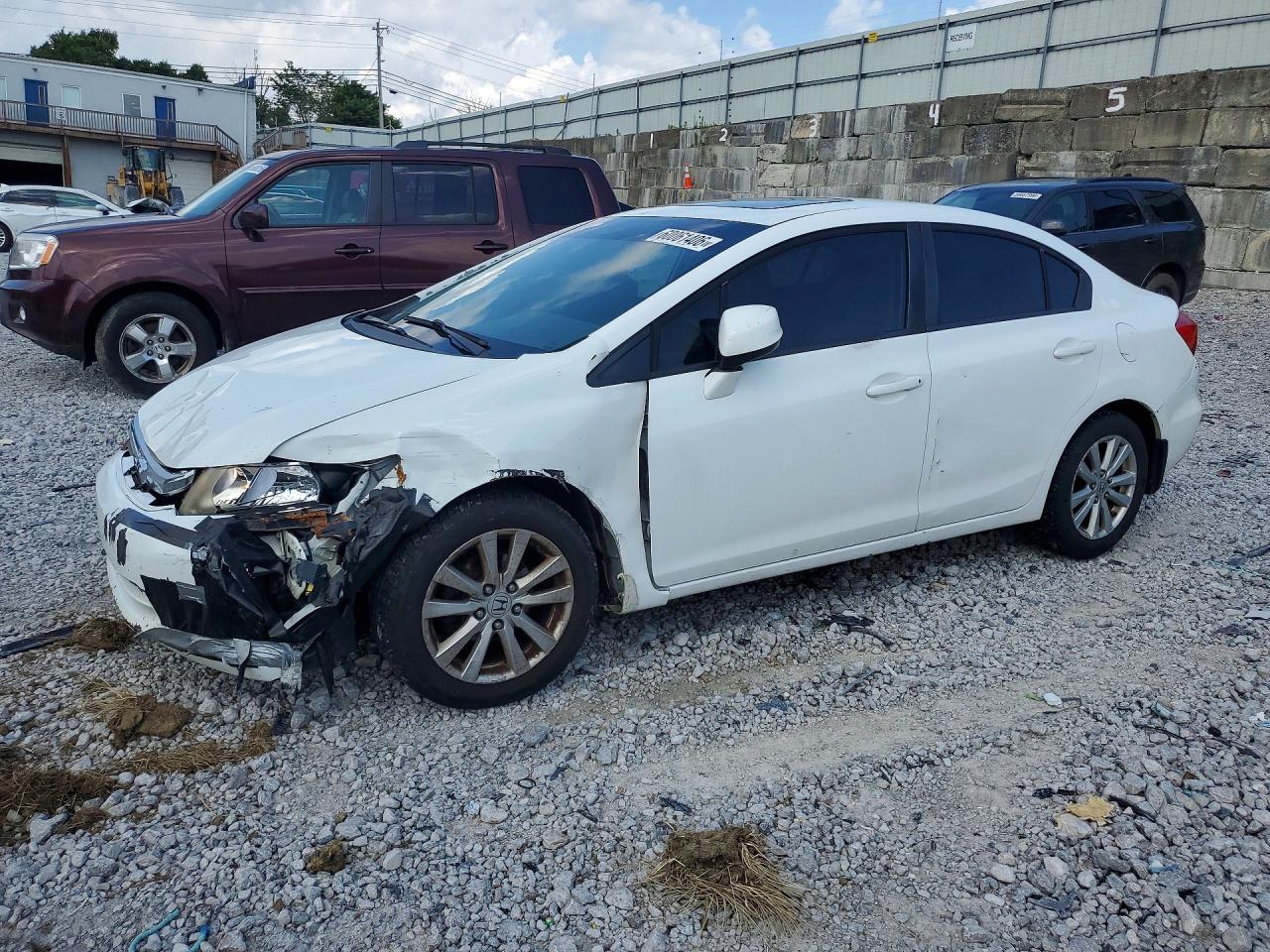 2012 Honda Civic Ex White vin: 19XFB2F83CE006352