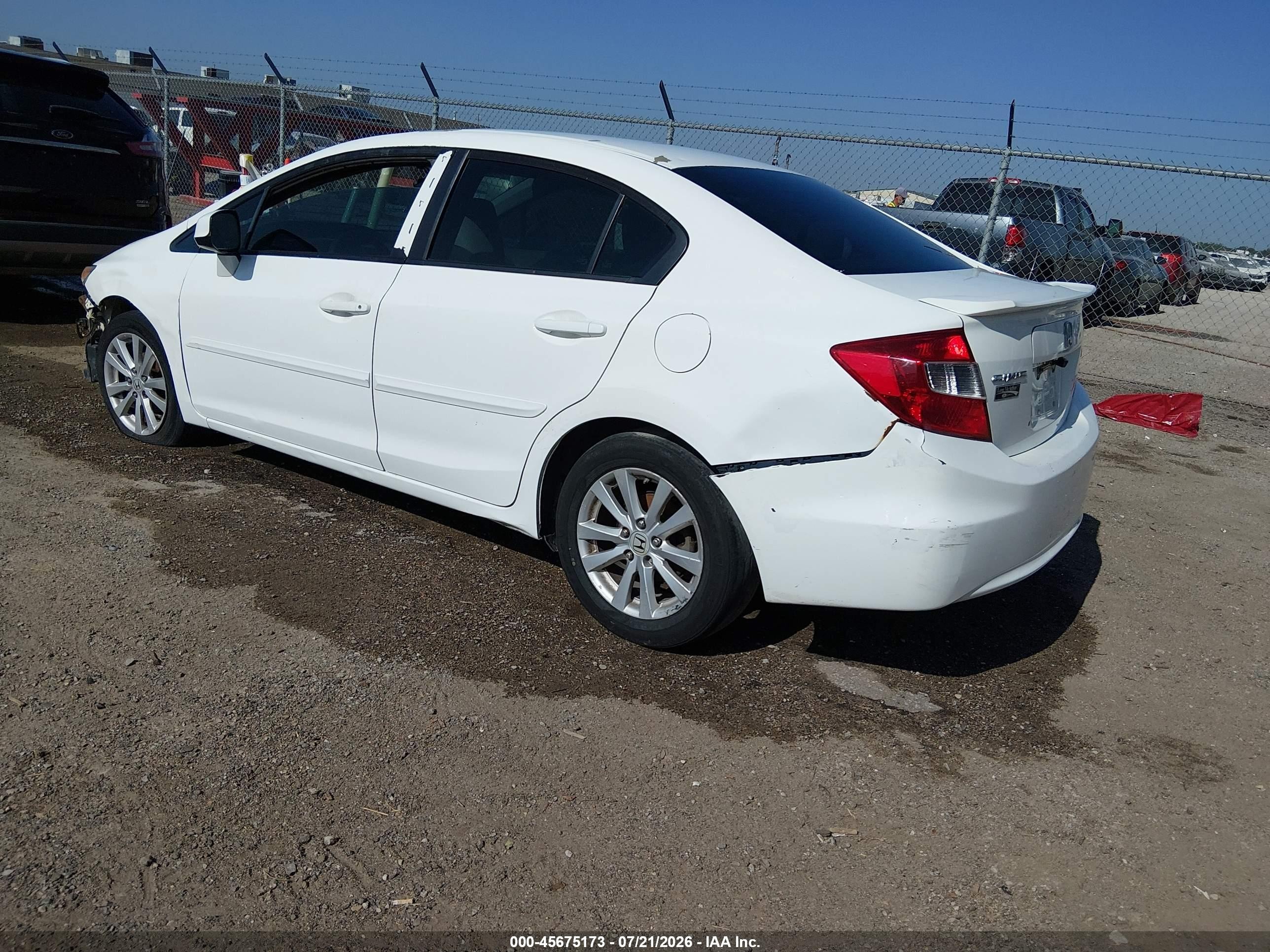 2012 Honda Civic Ex Белый vin: 19XFB2F83CE035253