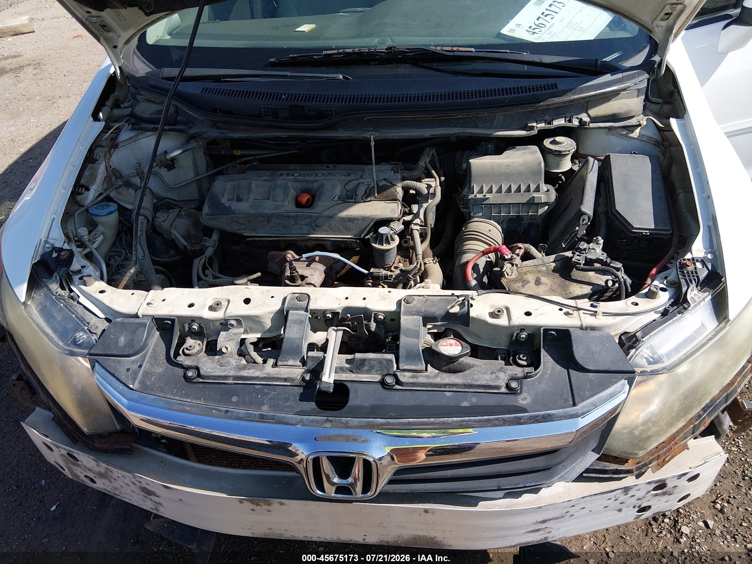2012 Honda Civic Ex Белый vin: 19XFB2F83CE035253