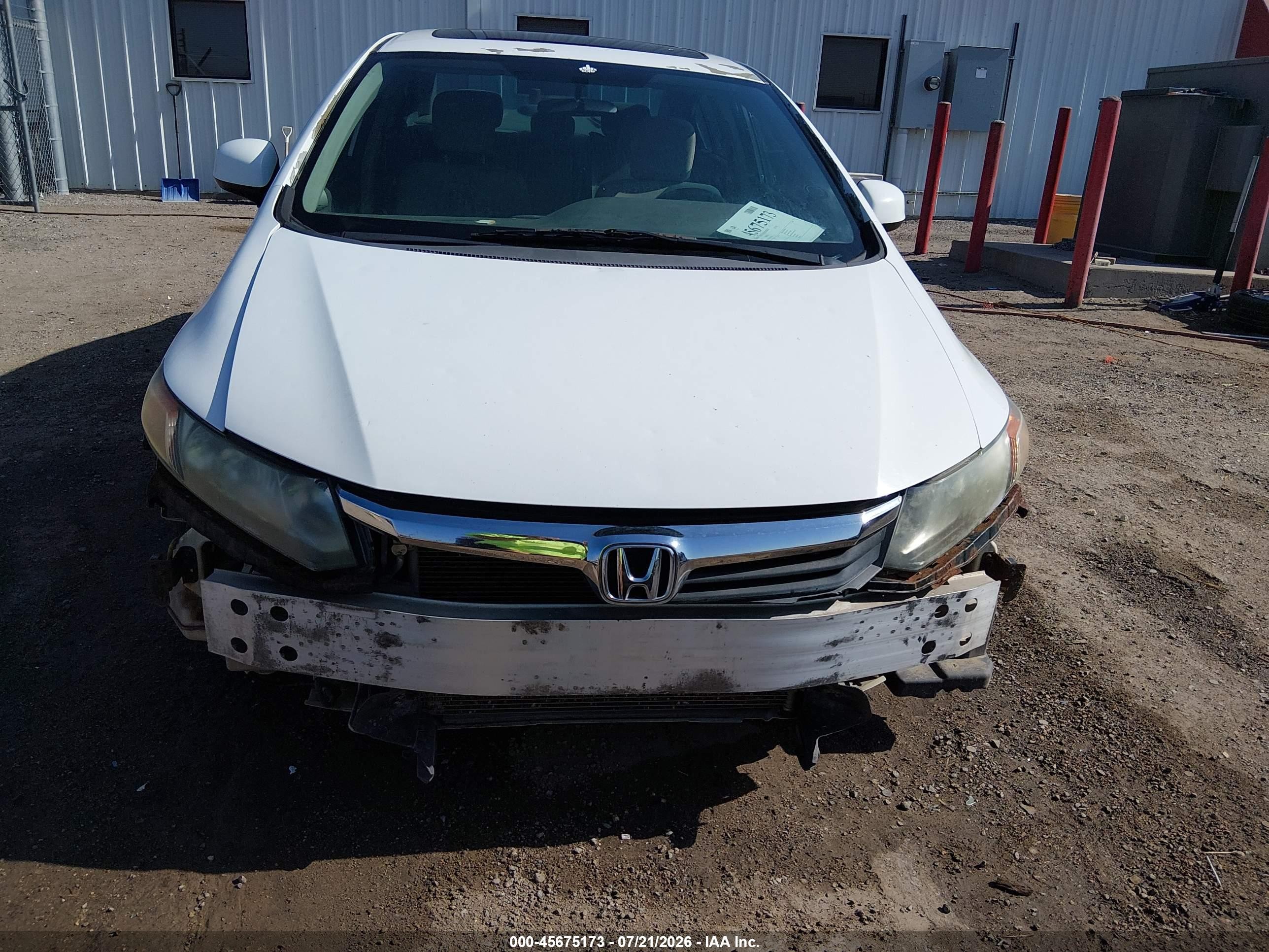 2012 Honda Civic Ex Белый vin: 19XFB2F83CE035253