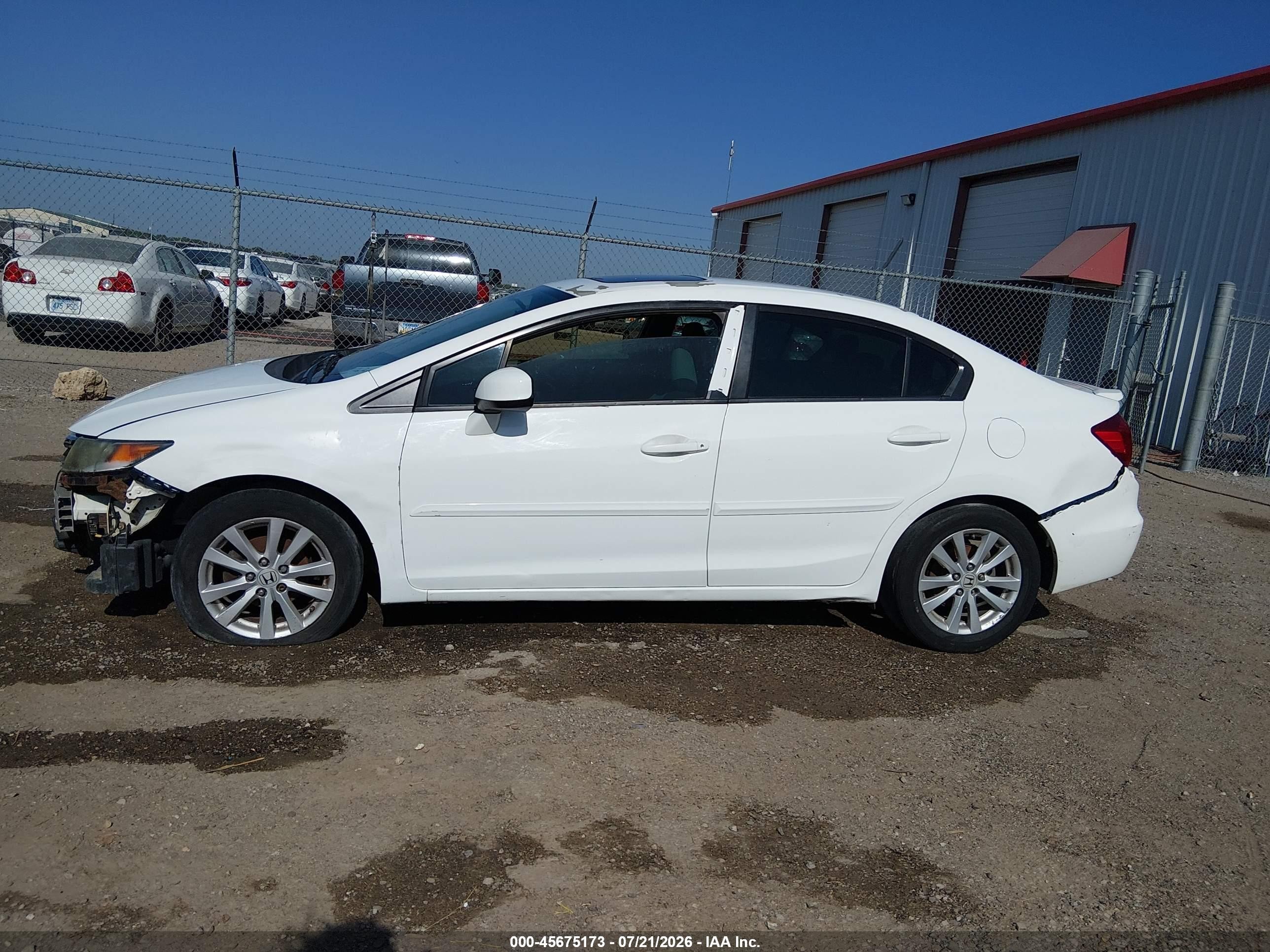 2012 Honda Civic Ex Белый vin: 19XFB2F83CE035253