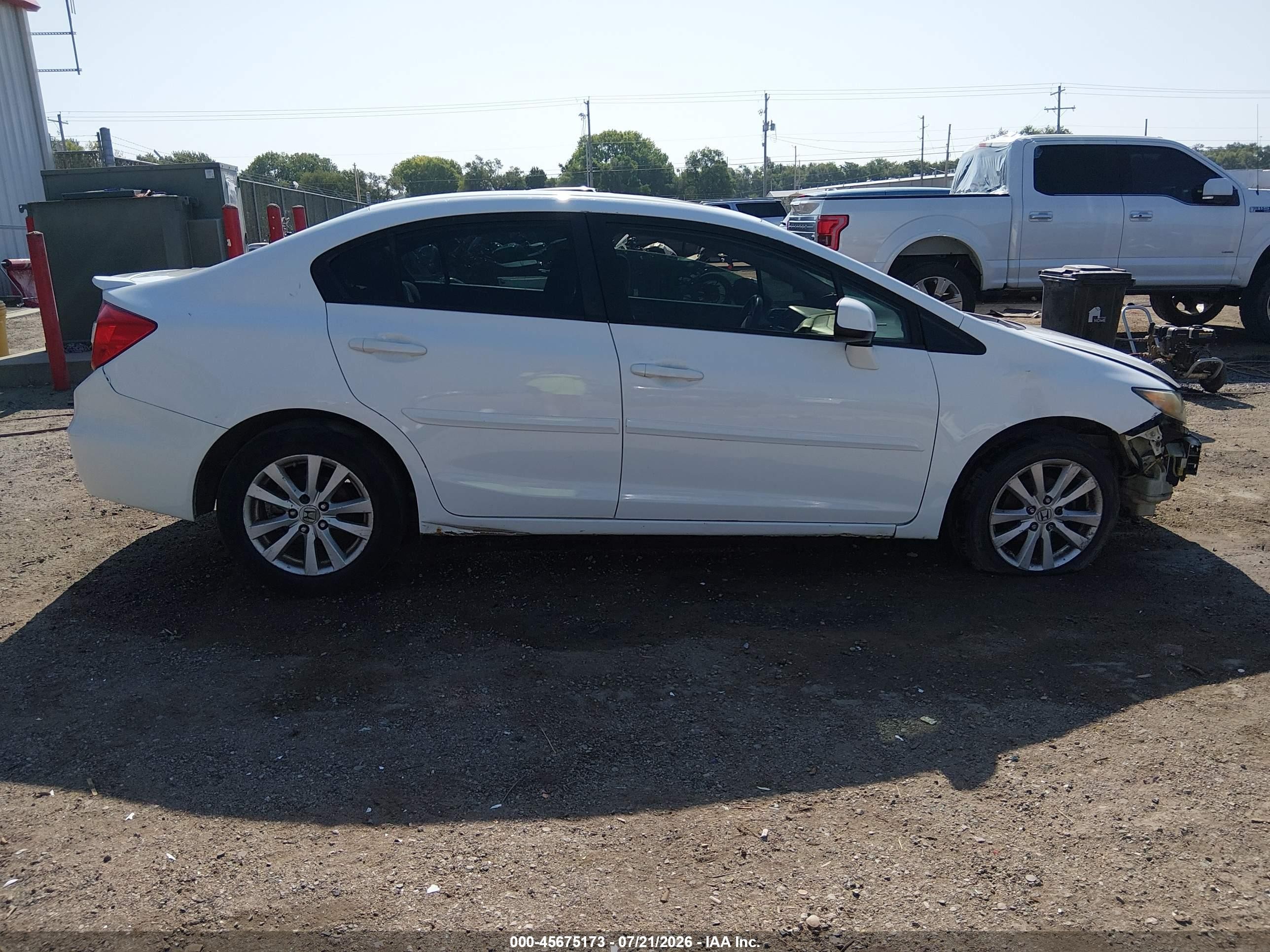 2012 Honda Civic Ex Белый vin: 19XFB2F83CE035253
