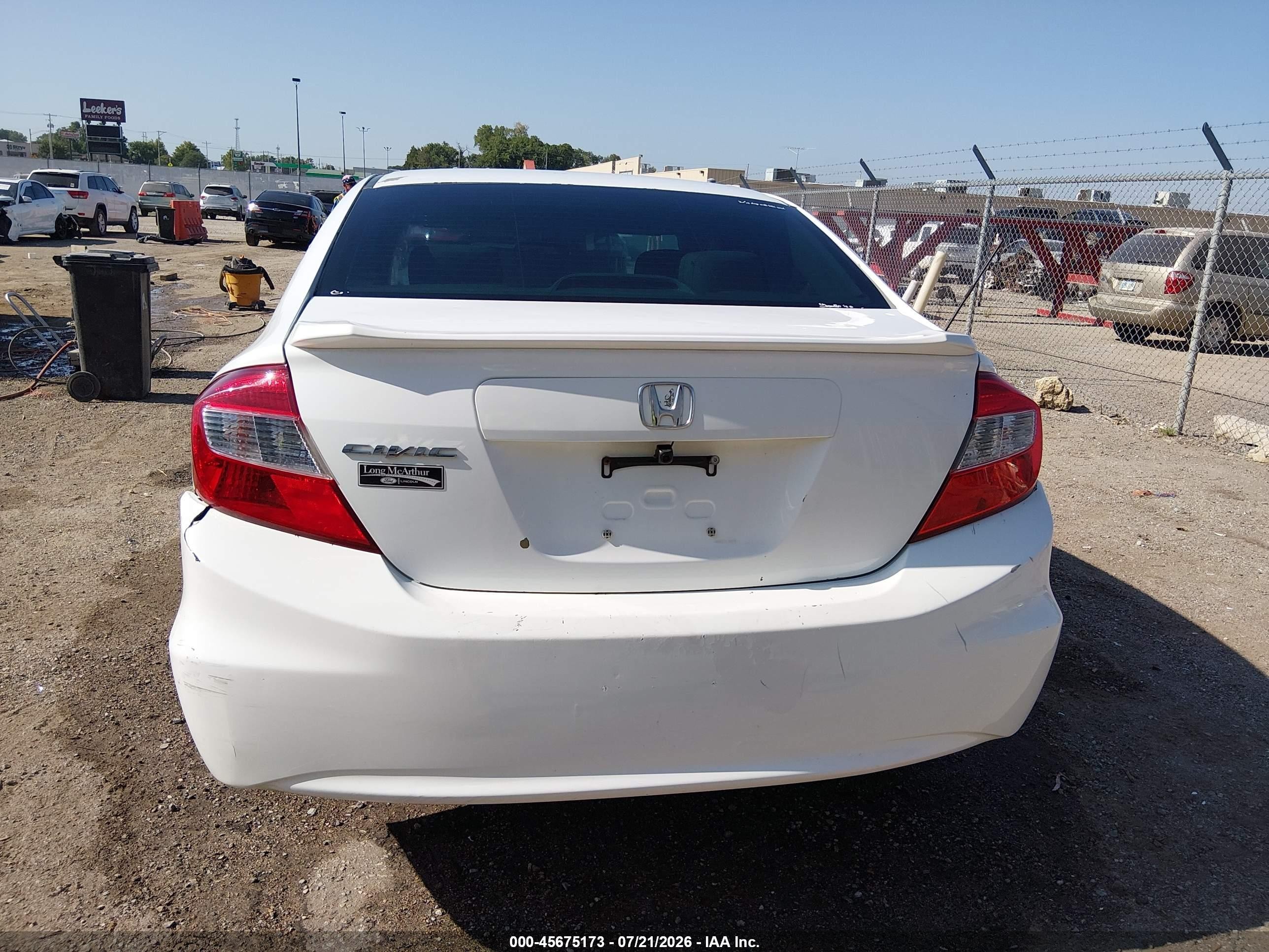 2012 Honda Civic Ex Белый vin: 19XFB2F83CE035253