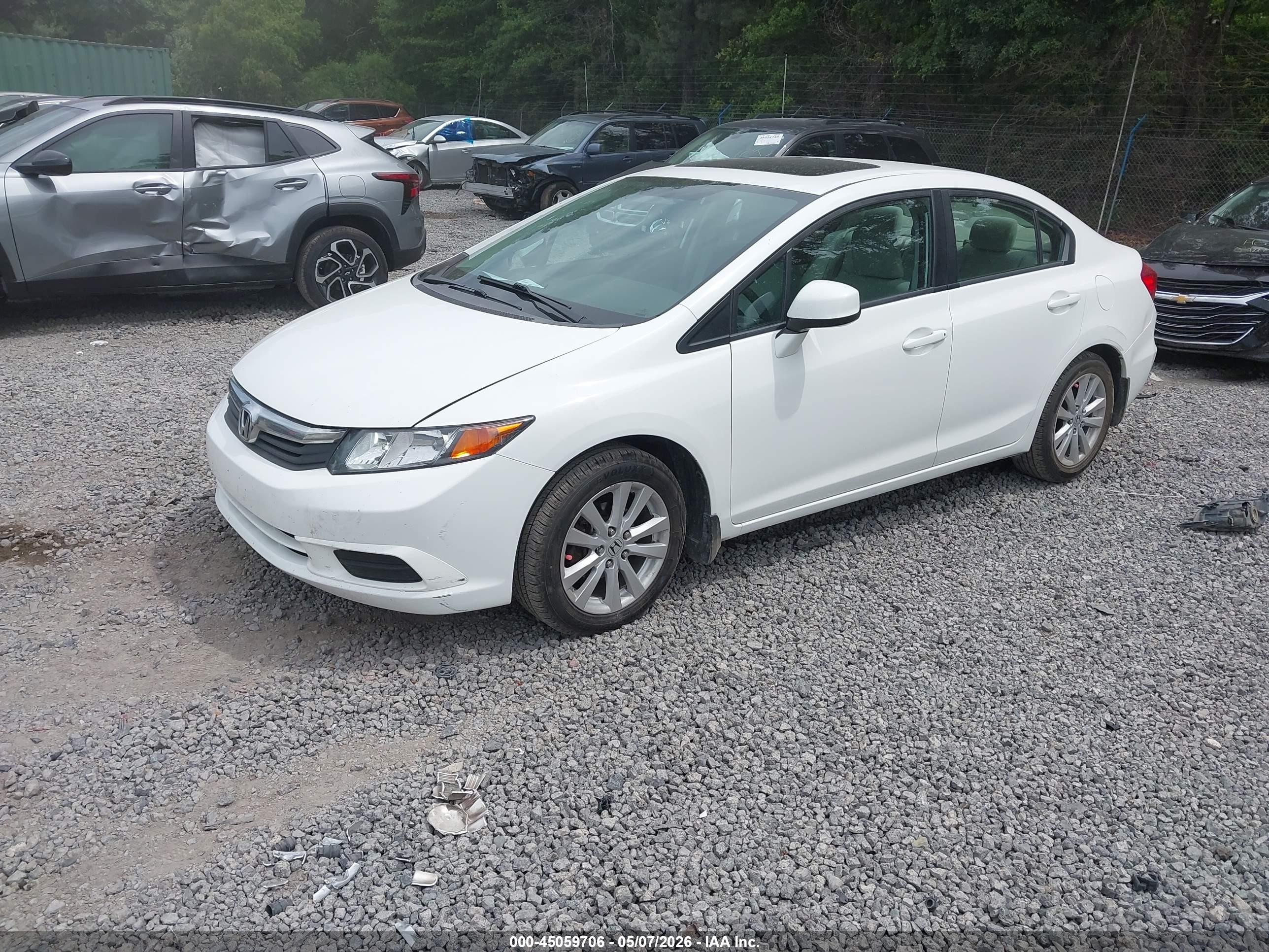2012 Honda Civic Ex White vin: 19XFB2F83CE046995