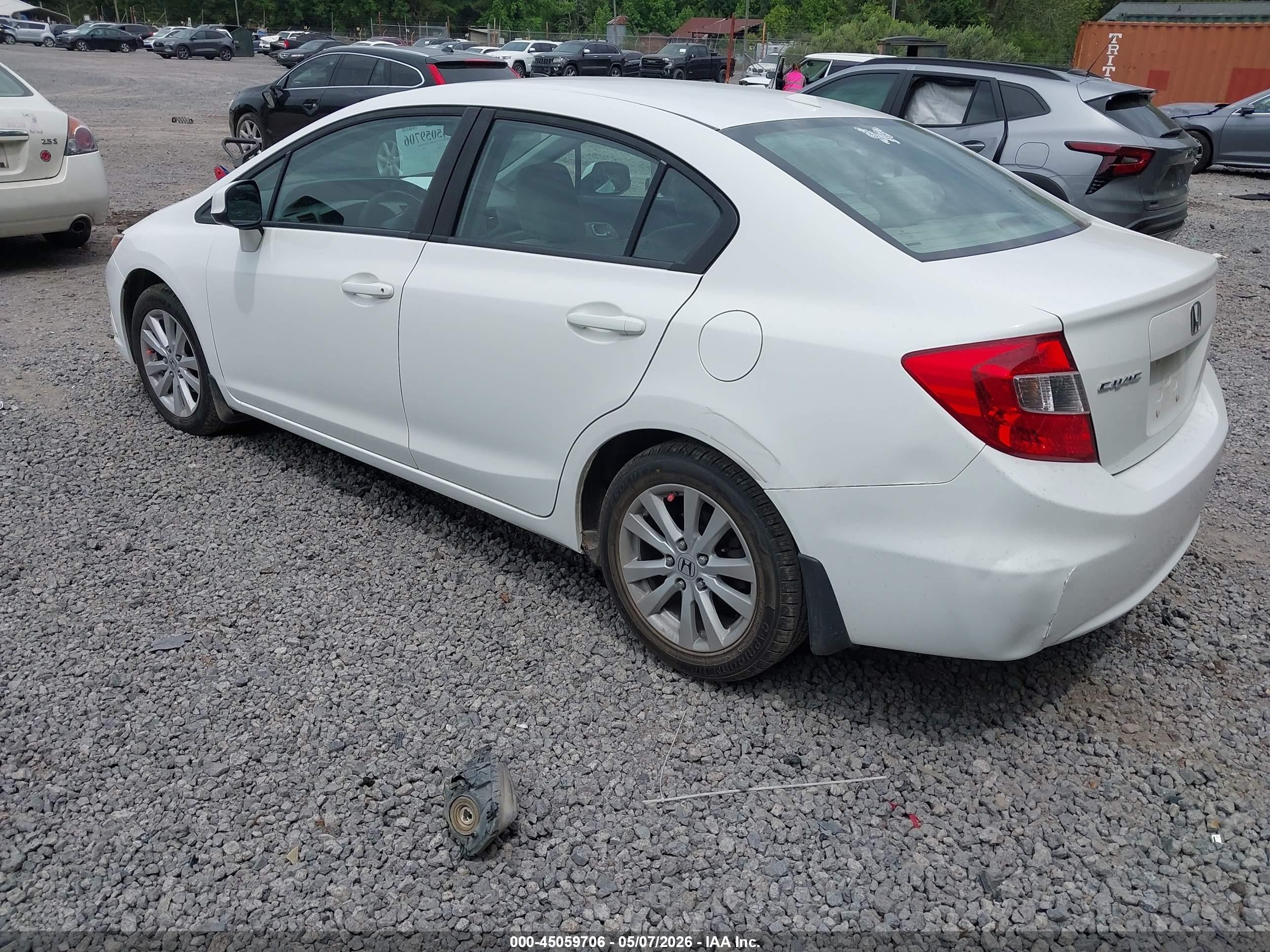 2012 Honda Civic Ex White vin: 19XFB2F83CE046995