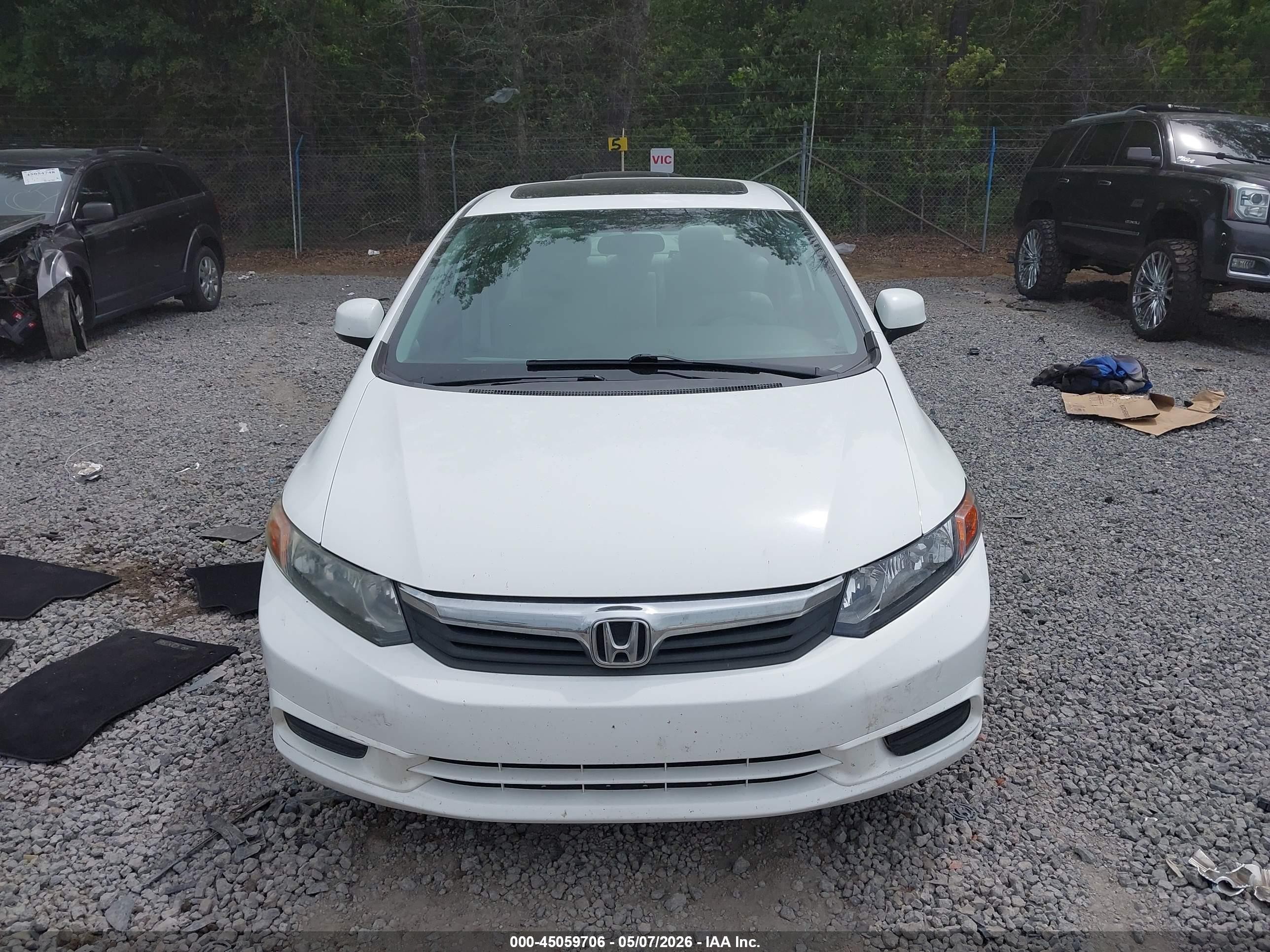 2012 Honda Civic Ex White vin: 19XFB2F83CE046995