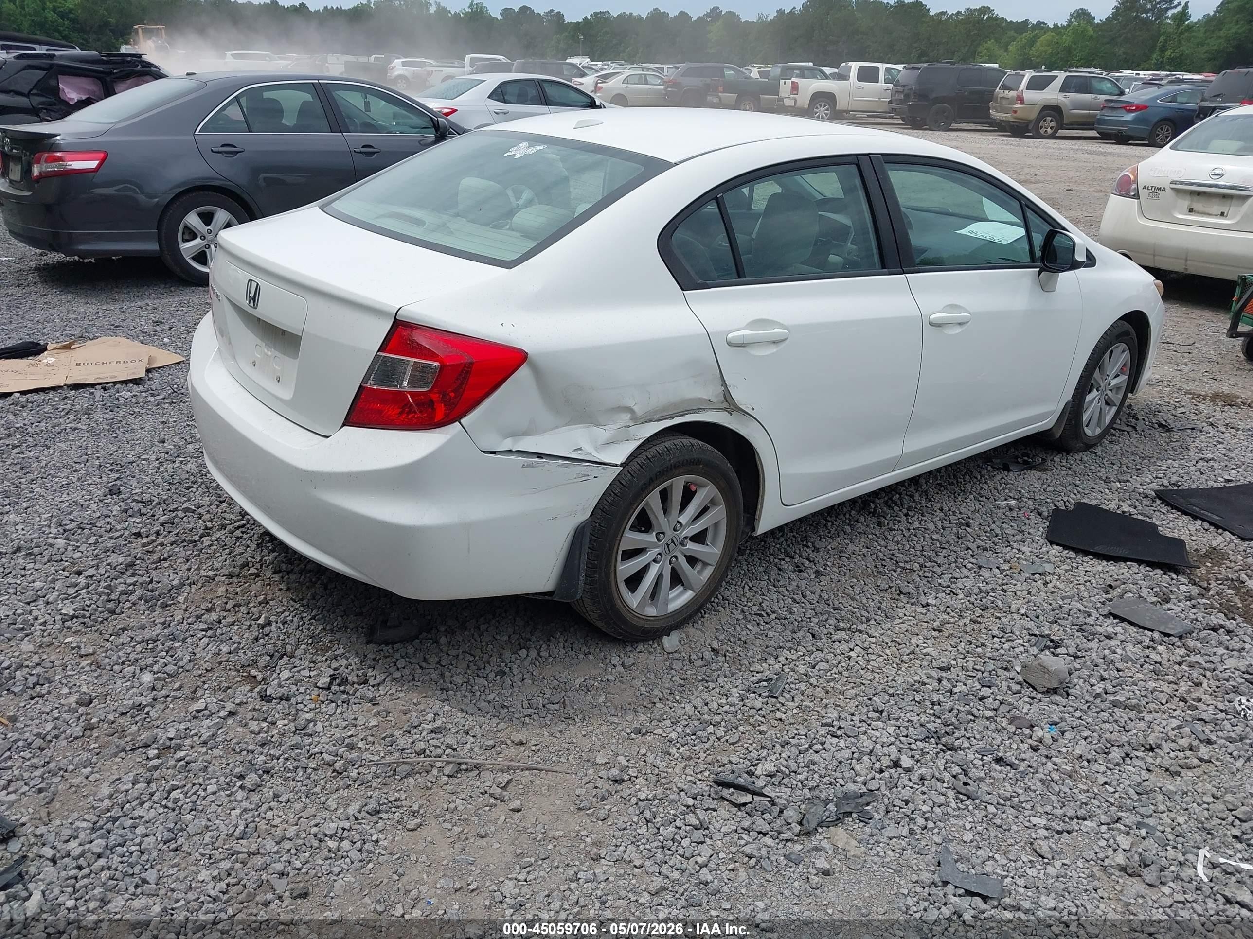 2012 Honda Civic Ex White vin: 19XFB2F83CE046995