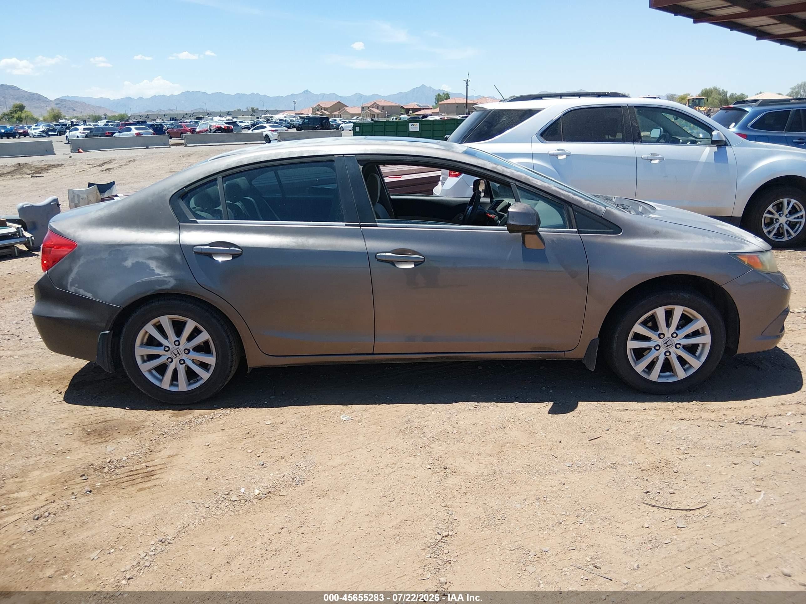 2012 Honda Civic Ex Серый vin: 19XFB2F83CE063019