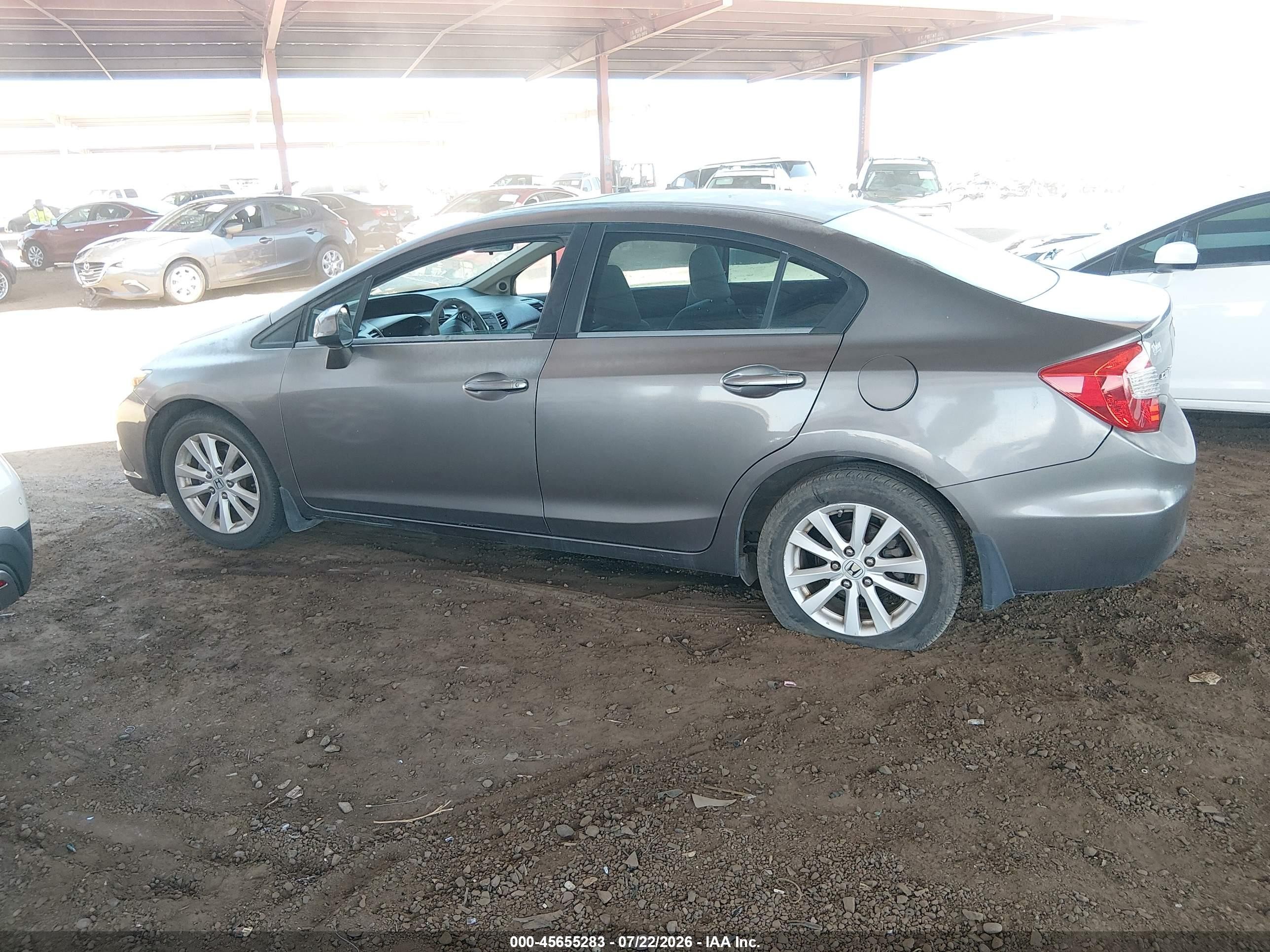 2012 Honda Civic Ex Серый vin: 19XFB2F83CE063019