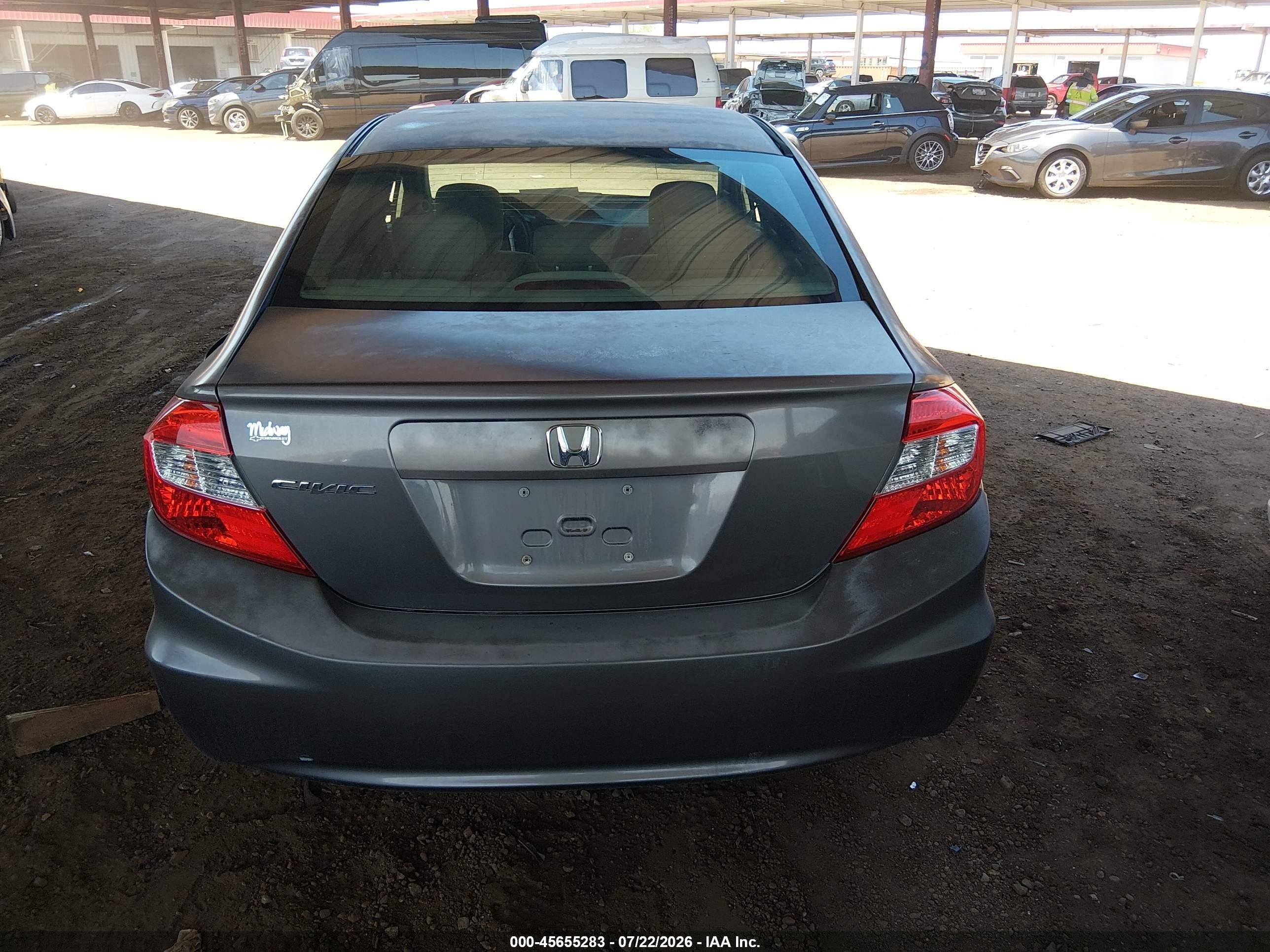 2012 Honda Civic Ex Серый vin: 19XFB2F83CE063019
