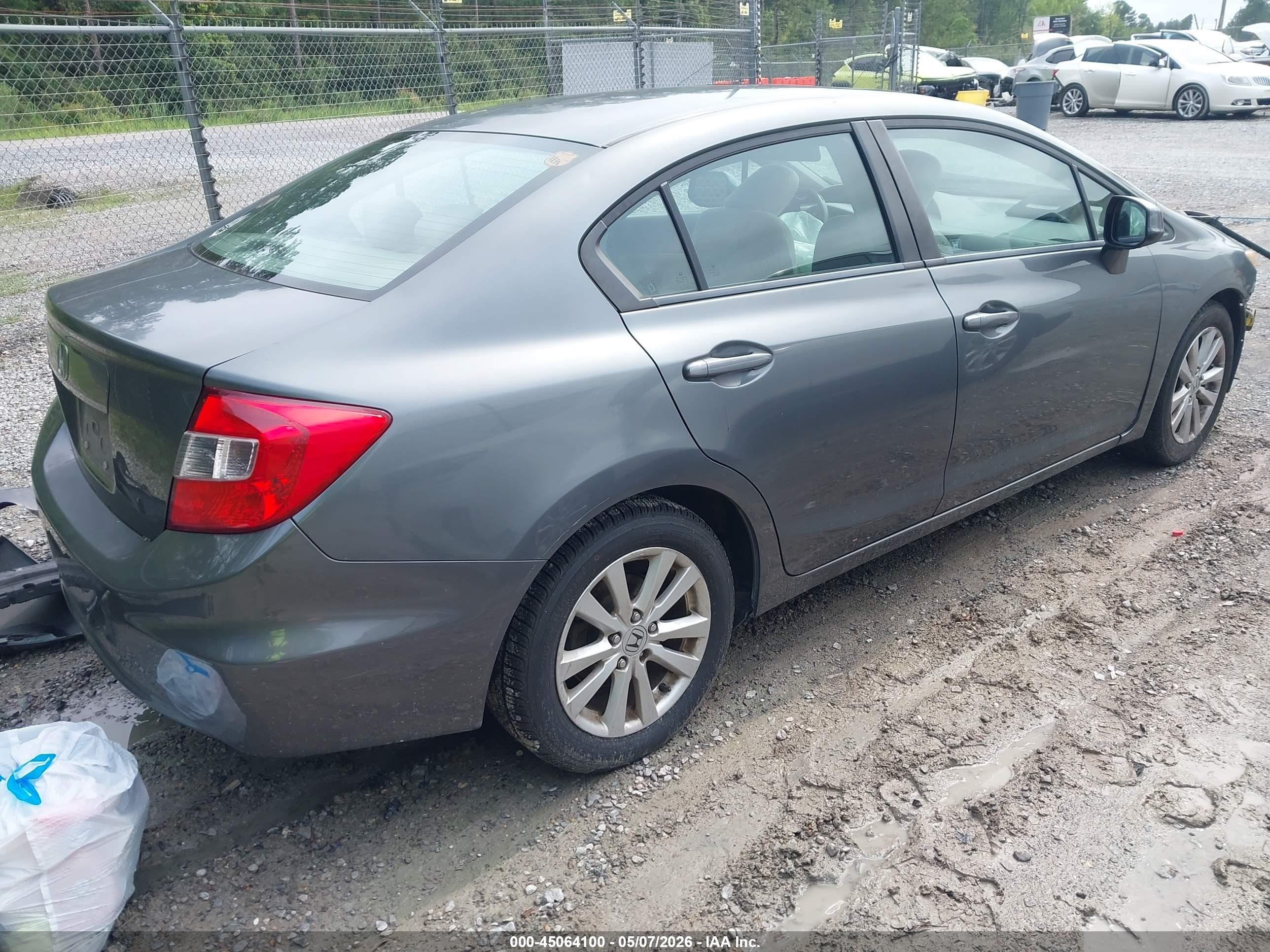 2012 Honda Civic Ex Gray vin: 19XFB2F83CE106063