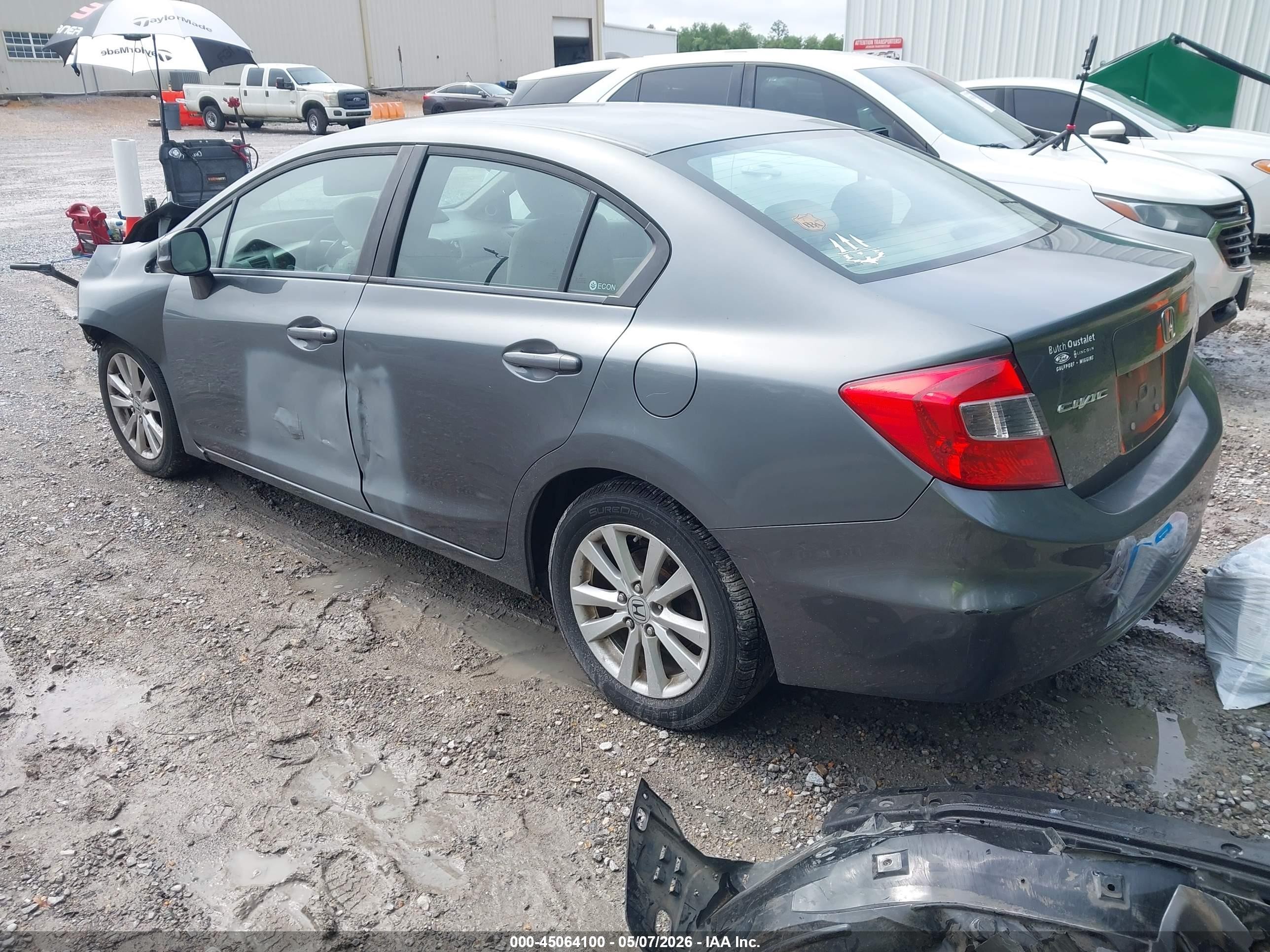 2012 Honda Civic Ex Gray vin: 19XFB2F83CE106063