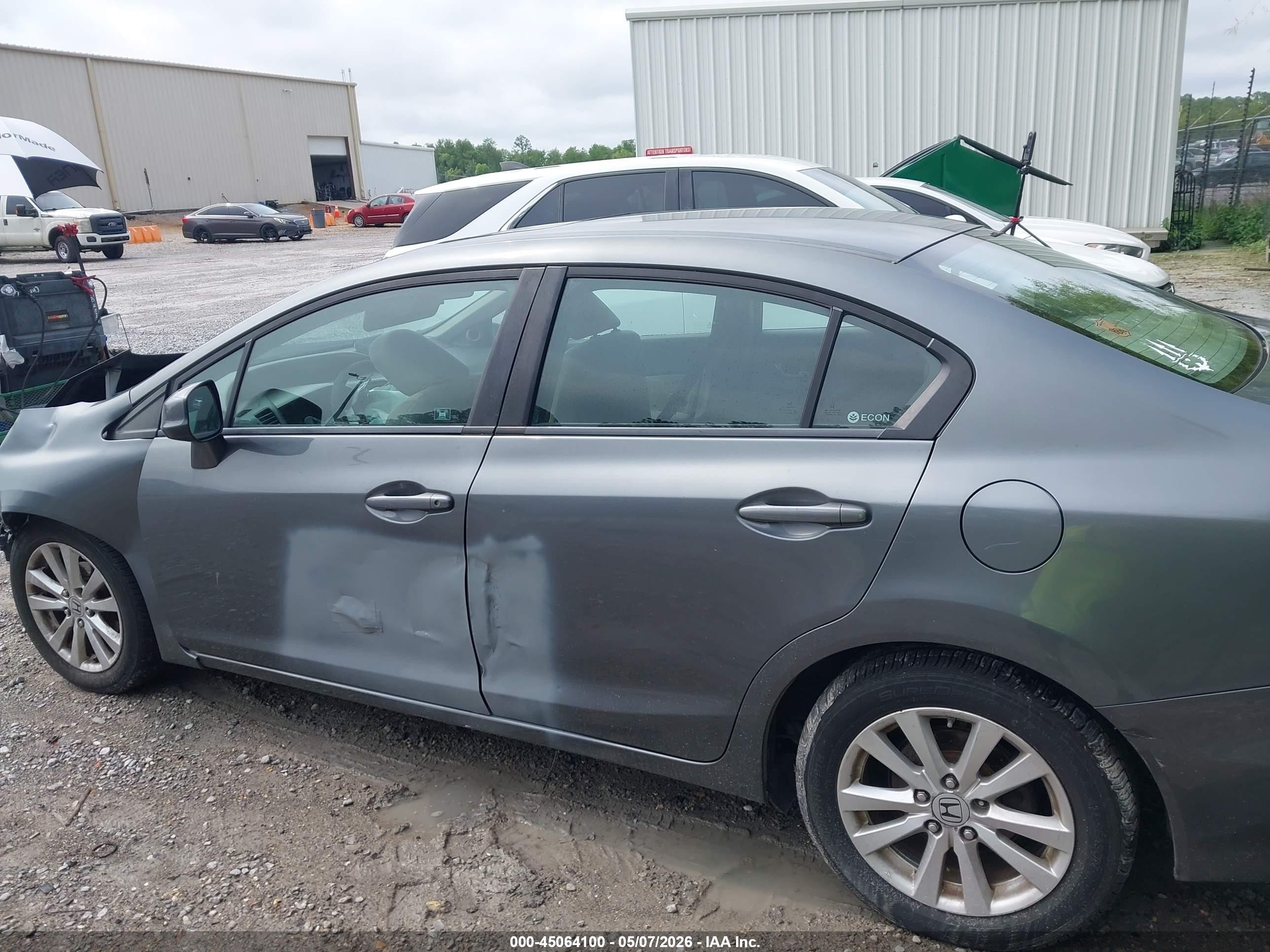 2012 Honda Civic Ex Gray vin: 19XFB2F83CE106063