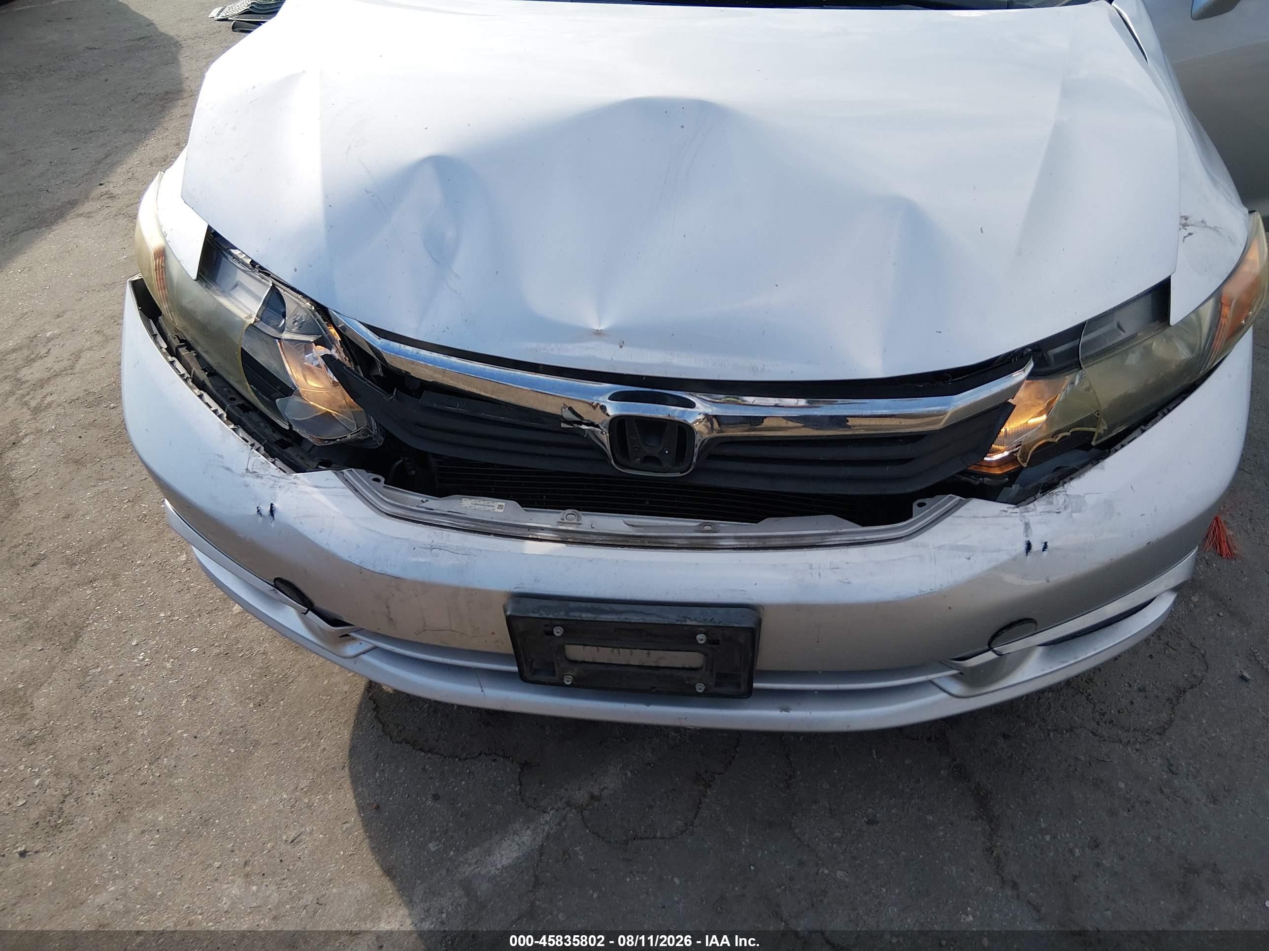 2012 Honda Civic Ex Серебряный vin: 19XFB2F83CE343815
