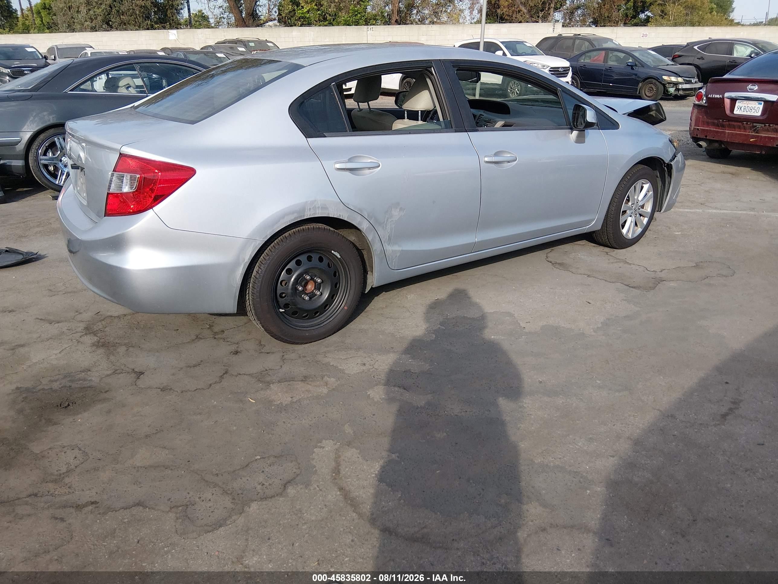 2012 Honda Civic Ex Серебряный vin: 19XFB2F83CE343815