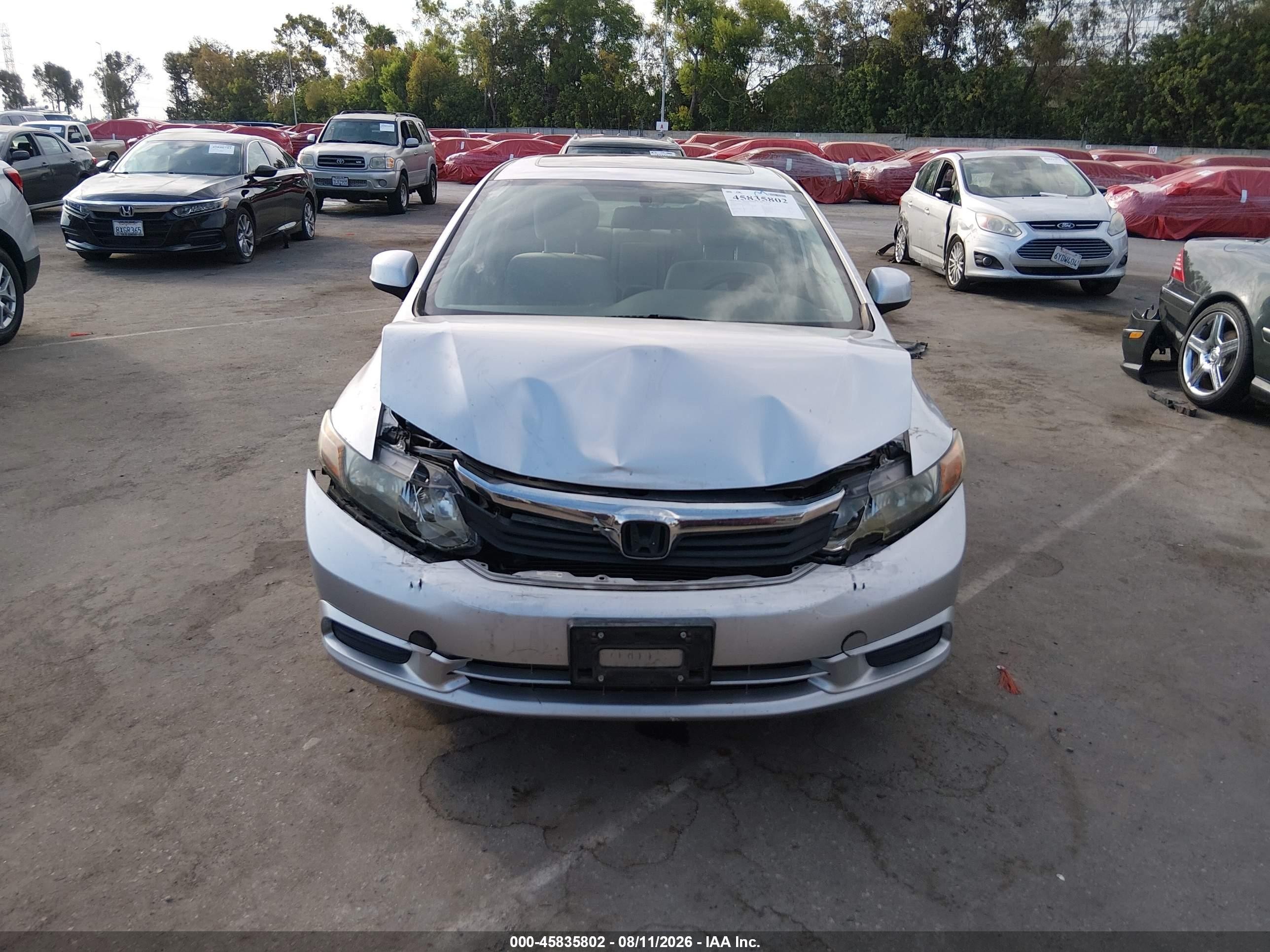 2012 Honda Civic Ex Серебряный vin: 19XFB2F83CE343815
