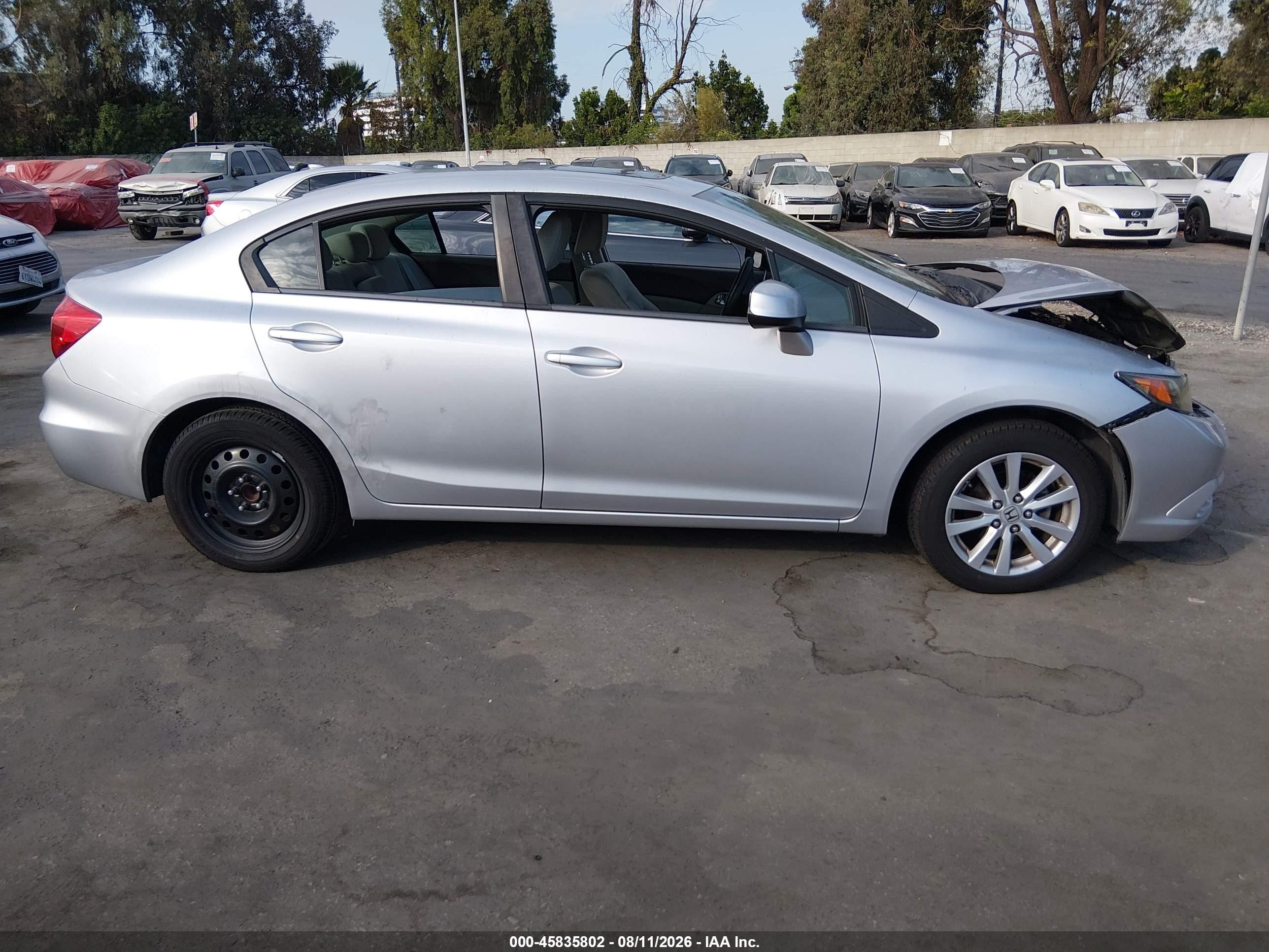 2012 Honda Civic Ex Серебряный vin: 19XFB2F83CE343815