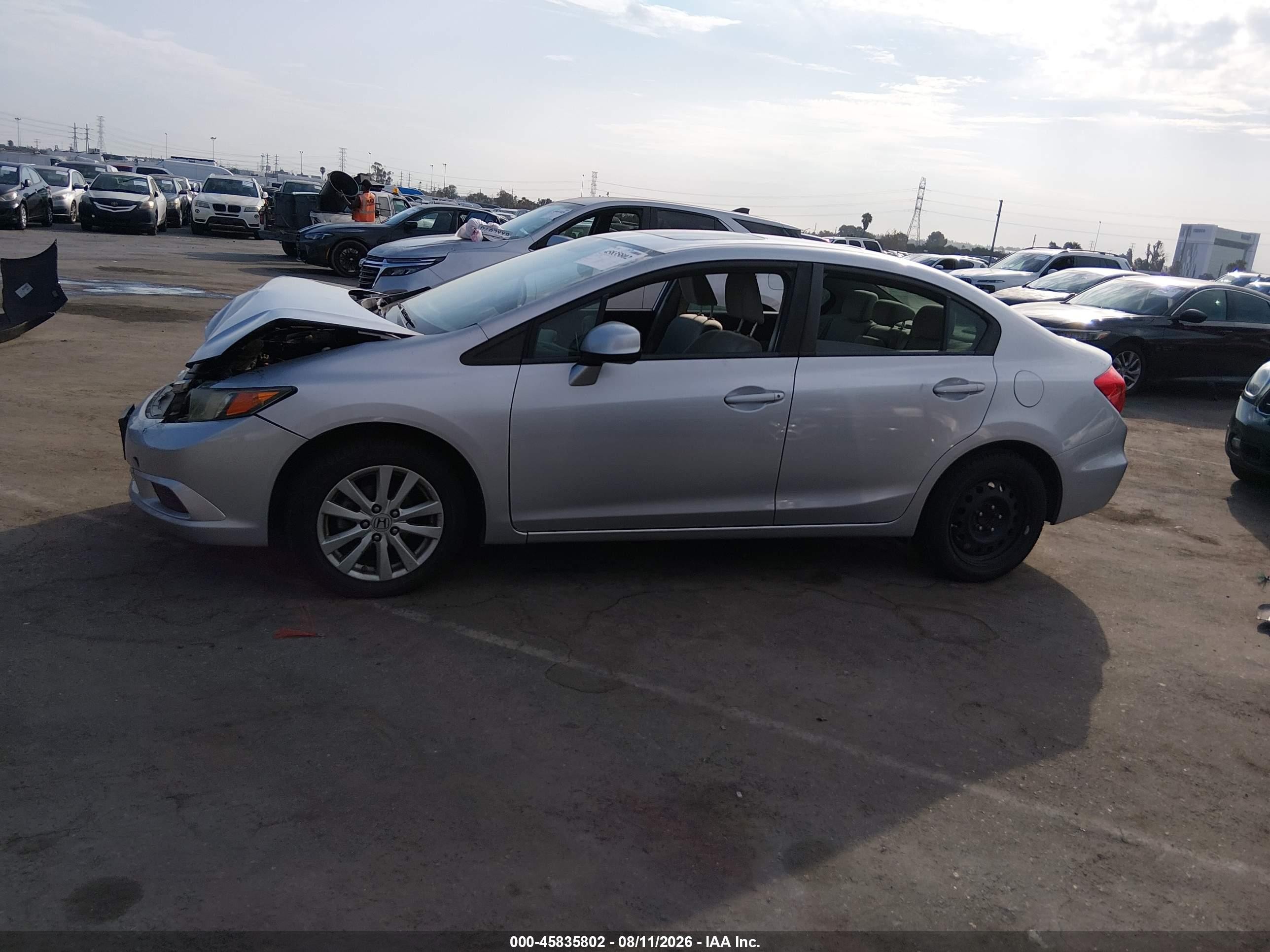 2012 Honda Civic Ex Серебряный vin: 19XFB2F83CE343815