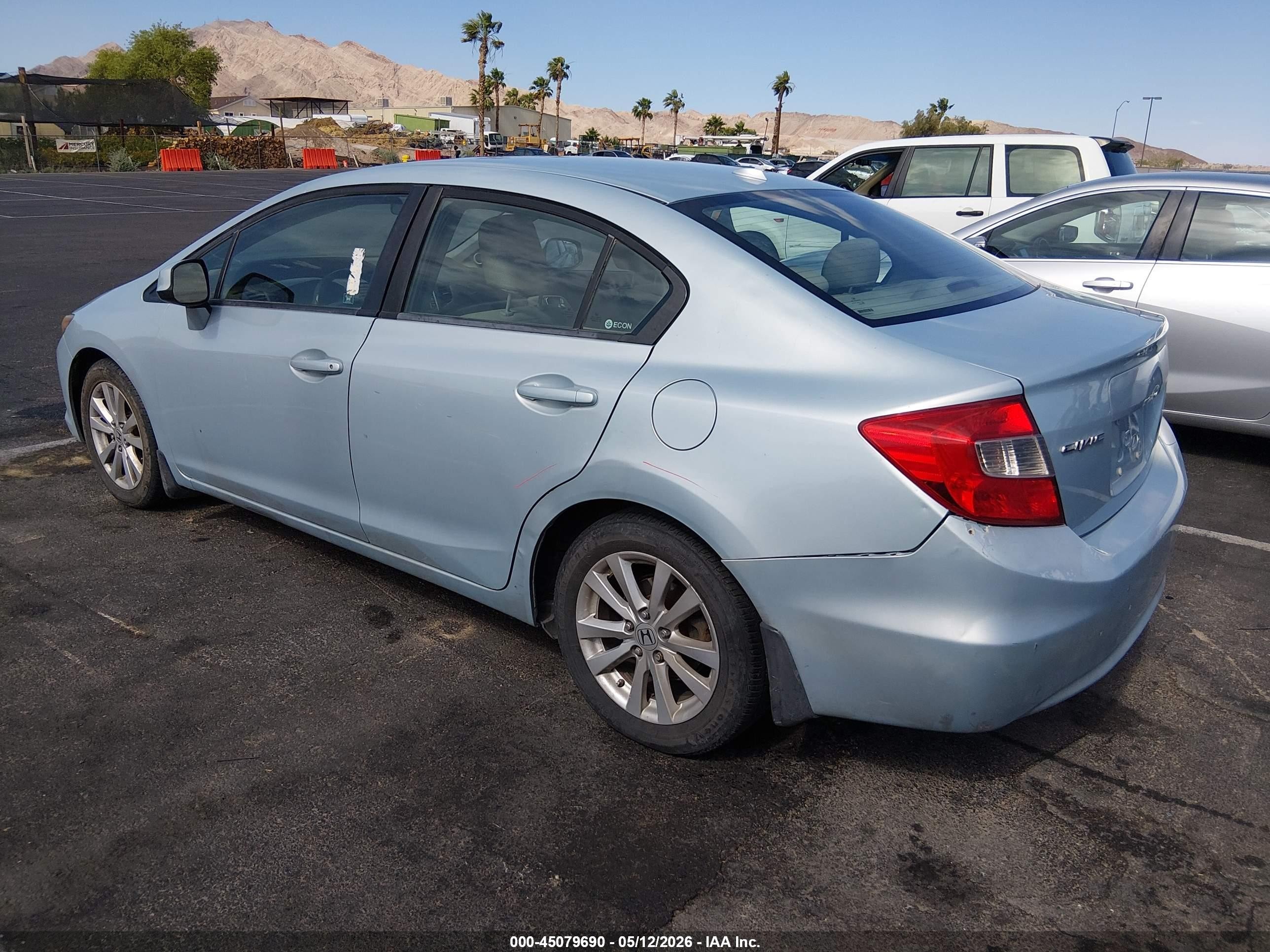 2012 Honda Civic Ex Light Blue vin: 19XFB2F83CE345693