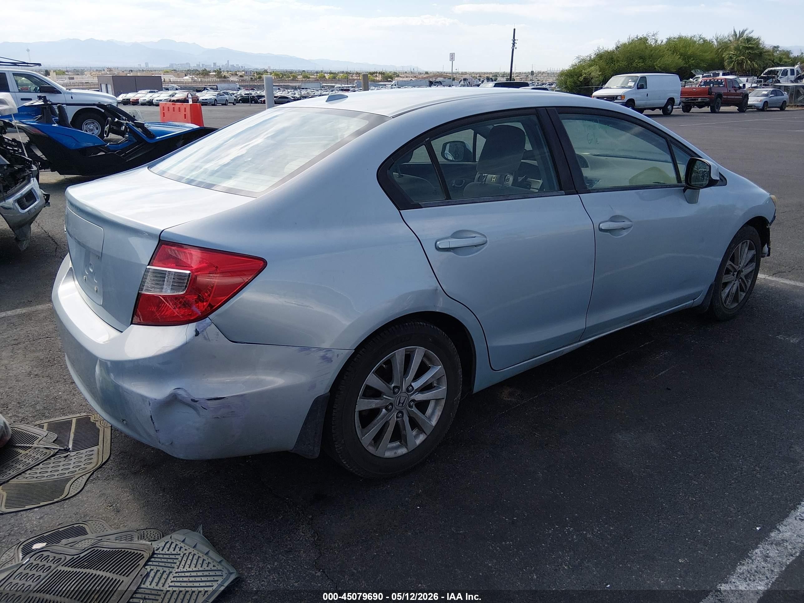 2012 Honda Civic Ex Light Blue vin: 19XFB2F83CE345693