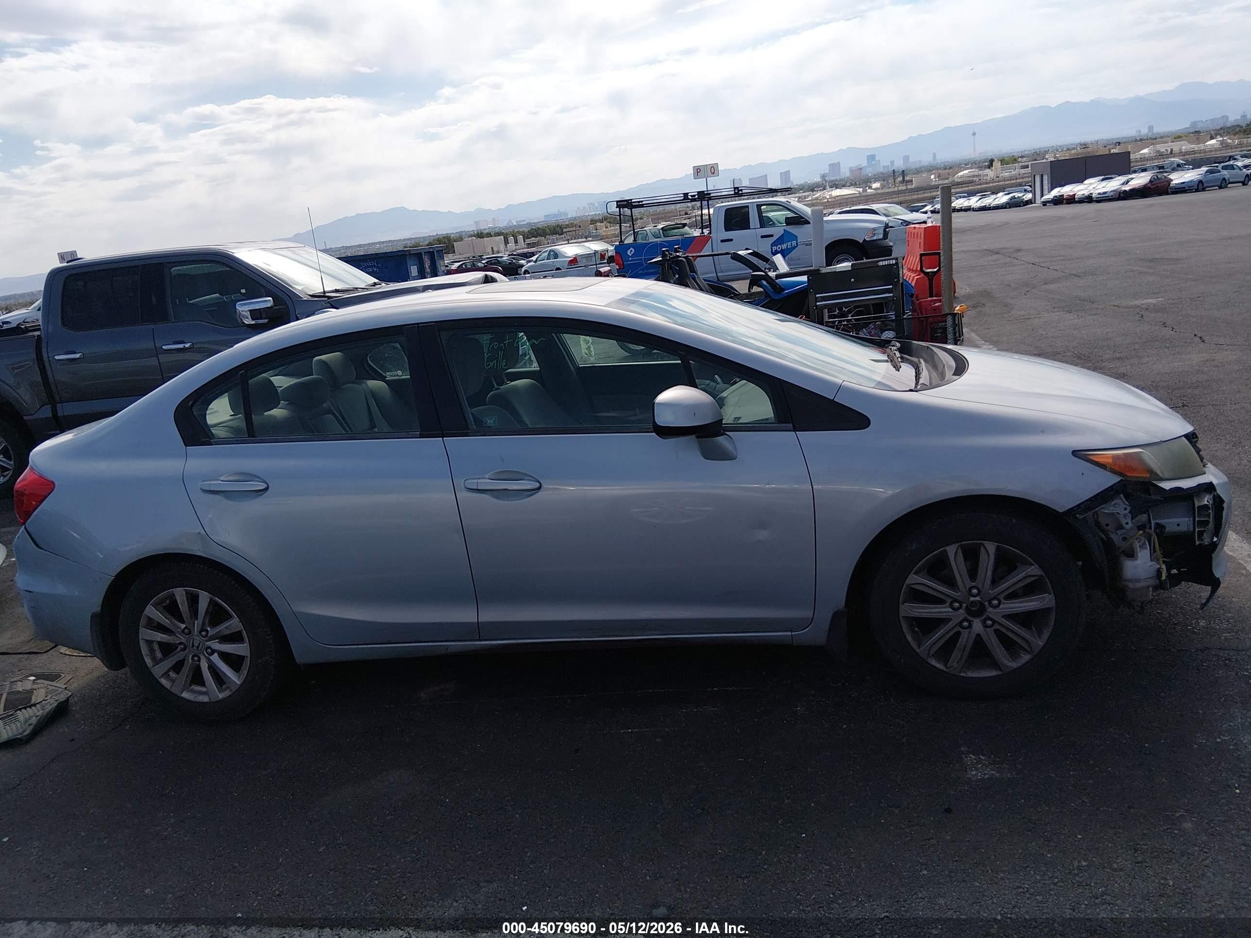 2012 Honda Civic Ex Light Blue vin: 19XFB2F83CE345693