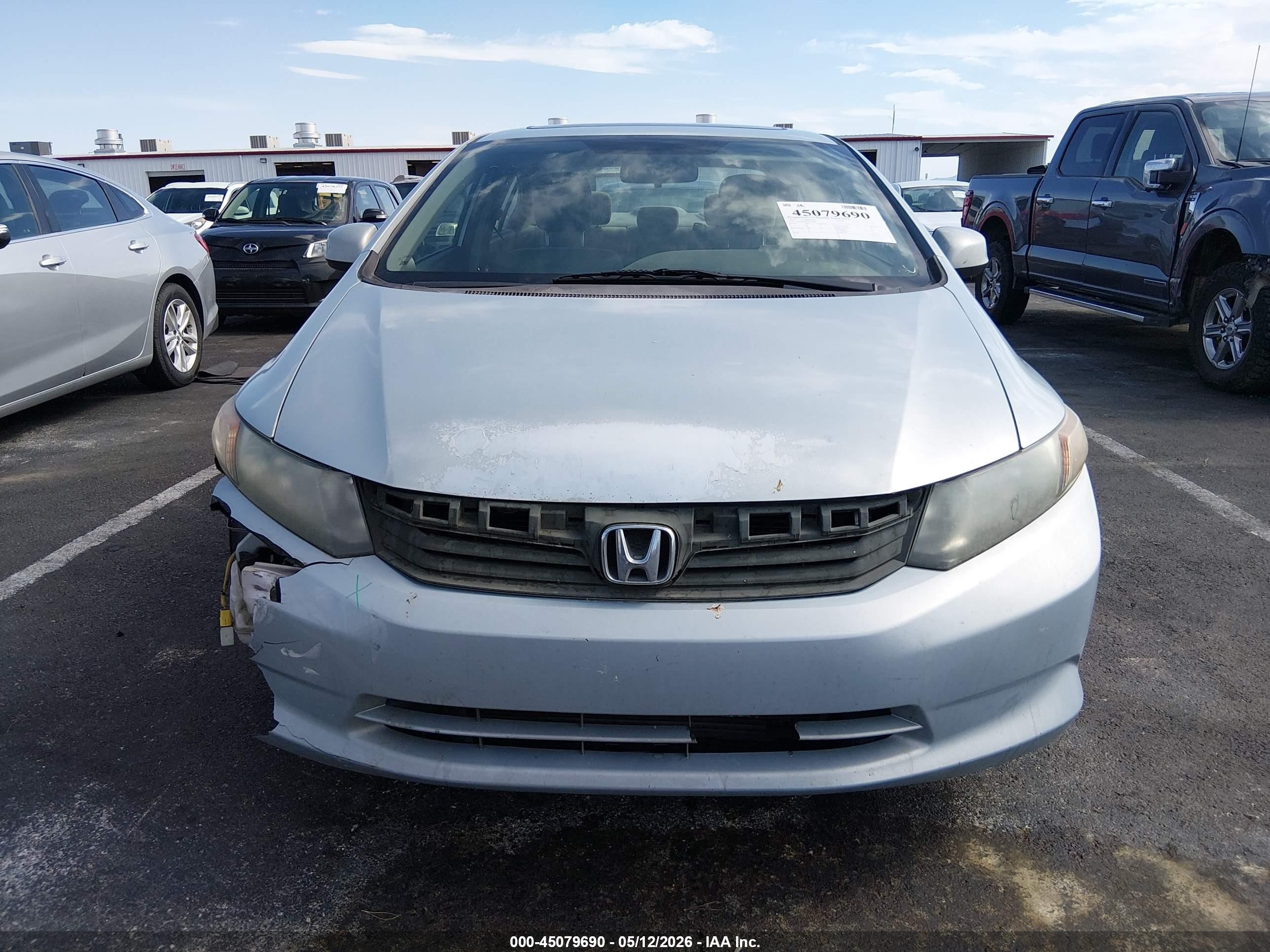 2012 Honda Civic Ex Light Blue vin: 19XFB2F83CE345693