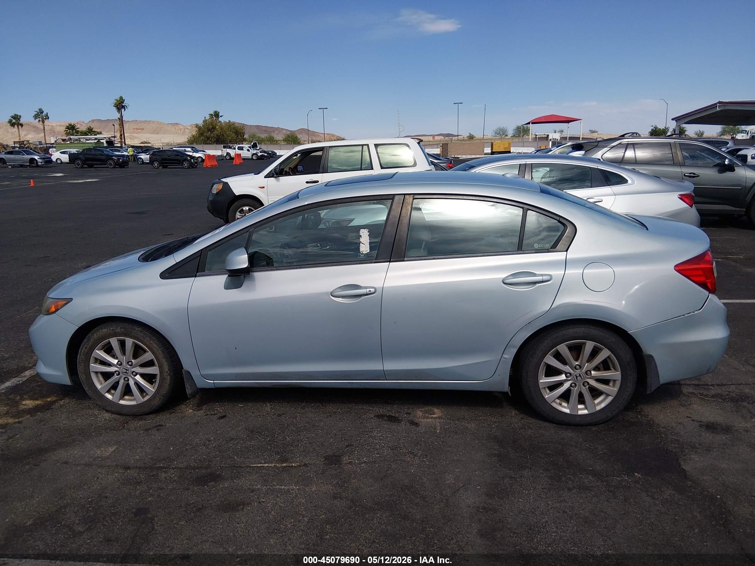 2012 Honda Civic Ex Light Blue vin: 19XFB2F83CE345693