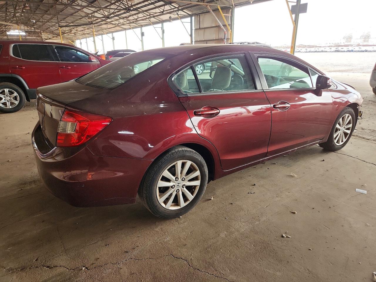 2012 Honda Civic Ex Burgundy vin: 19XFB2F83CE379939