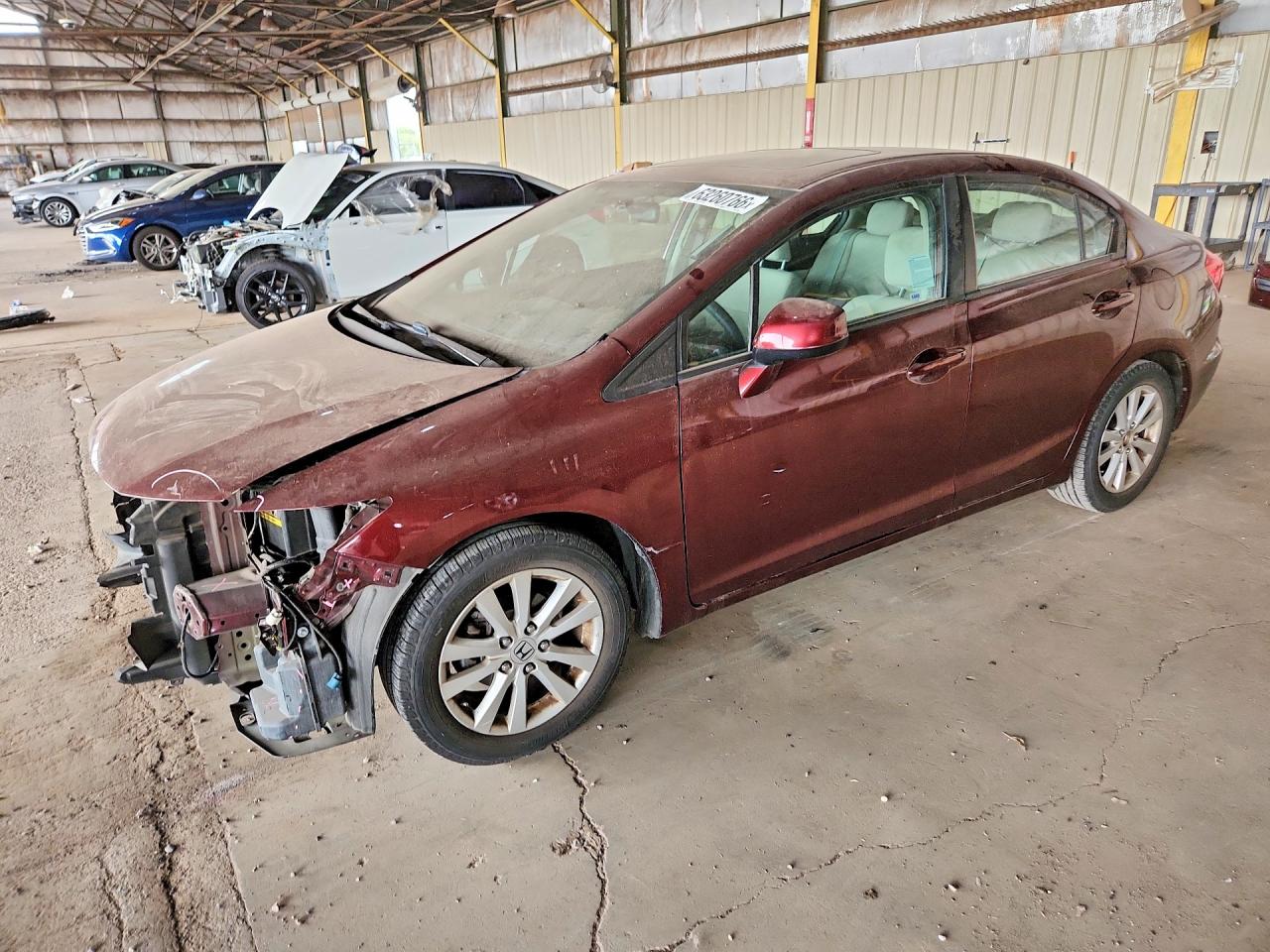 2012 Honda Civic Ex Burgundy vin: 19XFB2F83CE379939