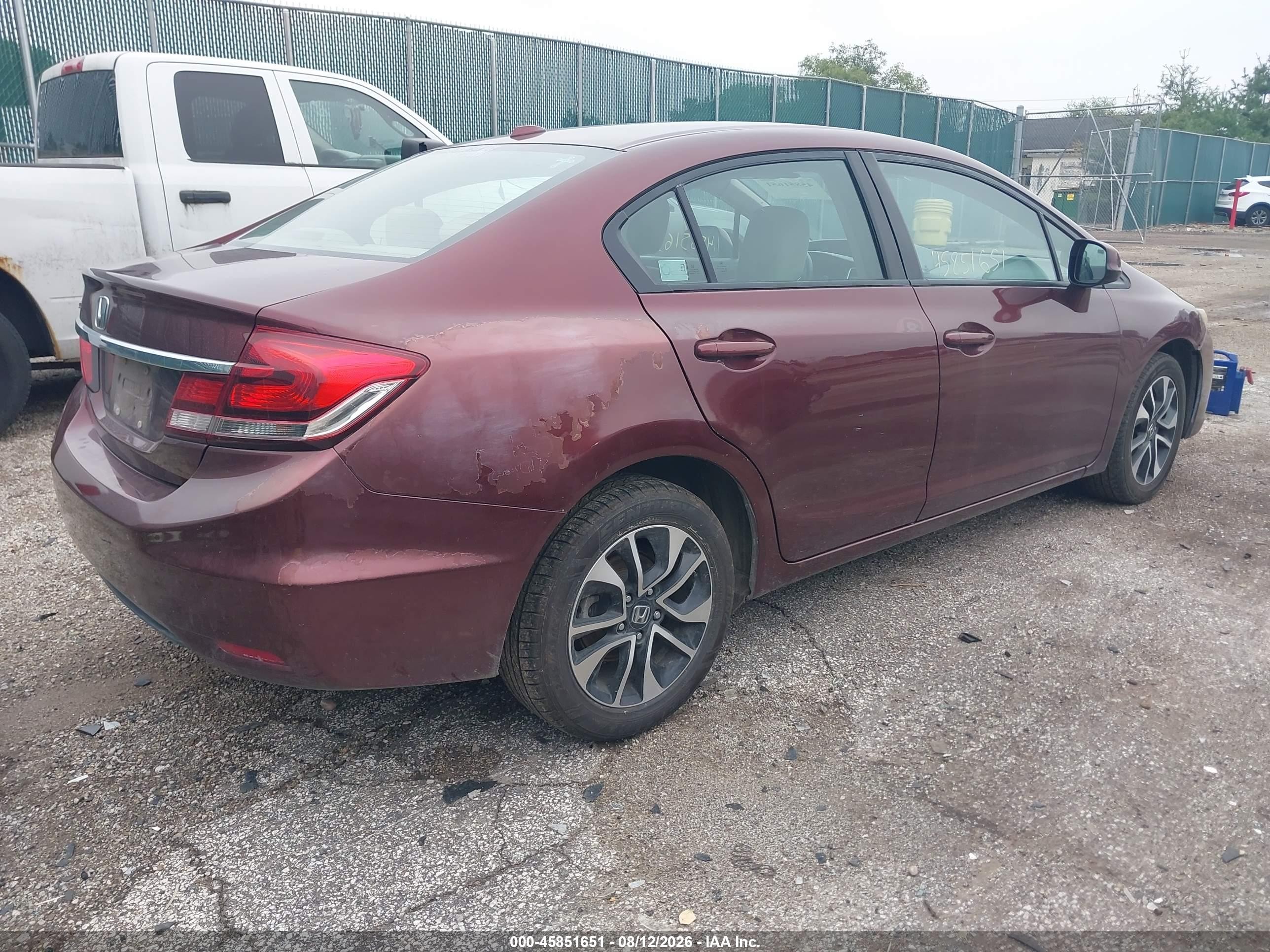 2013 Honda Civic Ex Burgundy vin: 19XFB2F83DE022729