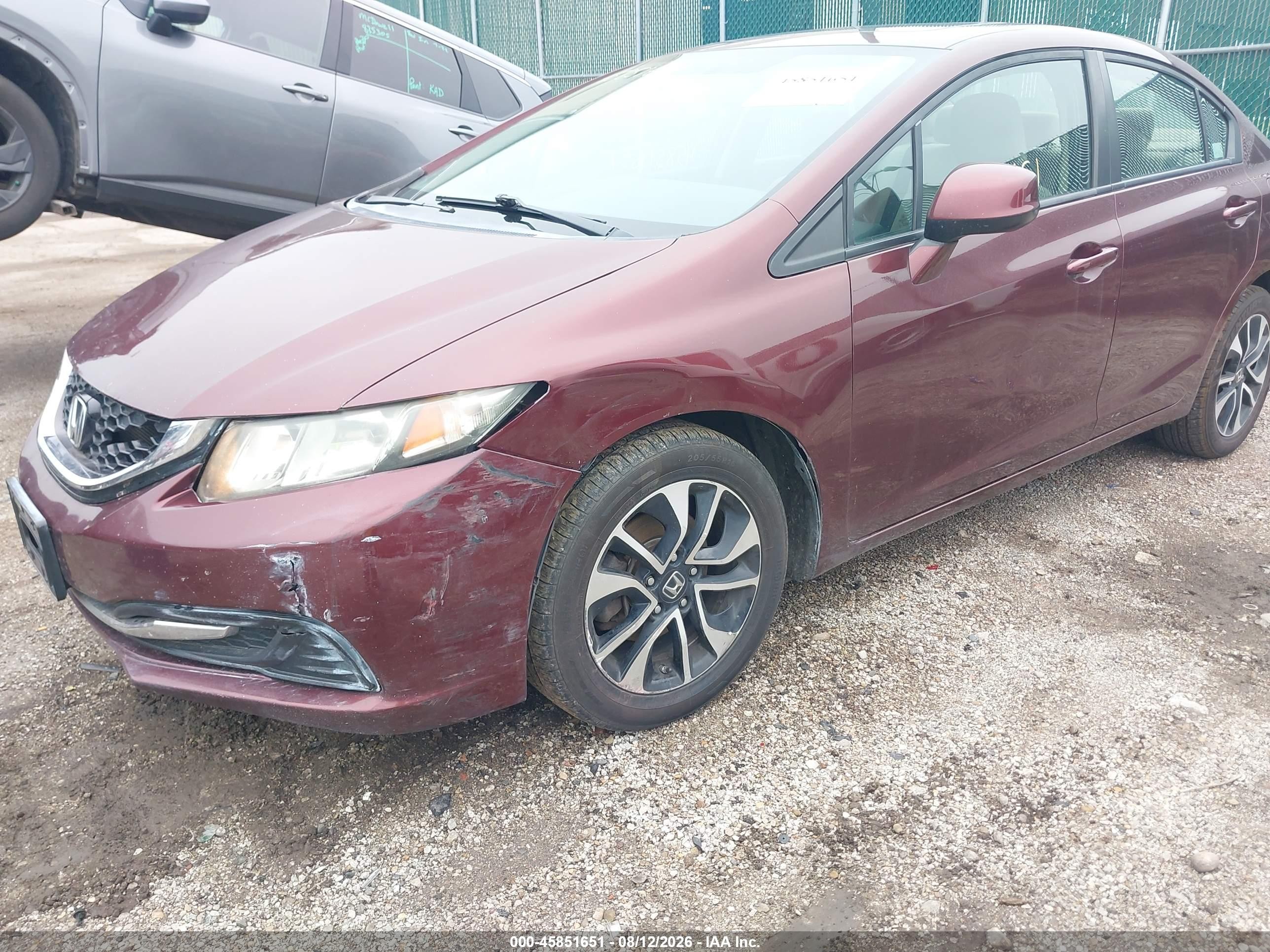2013 Honda Civic Ex Burgundy vin: 19XFB2F83DE022729