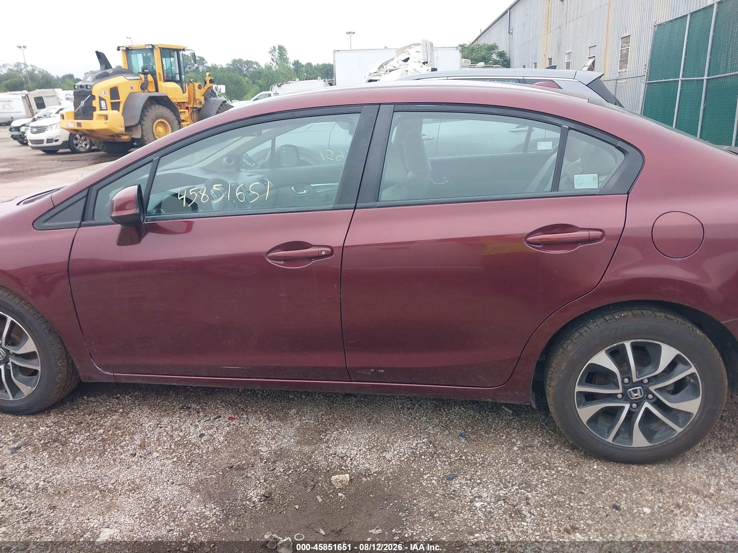 2013 Honda Civic Ex Burgundy vin: 19XFB2F83DE022729