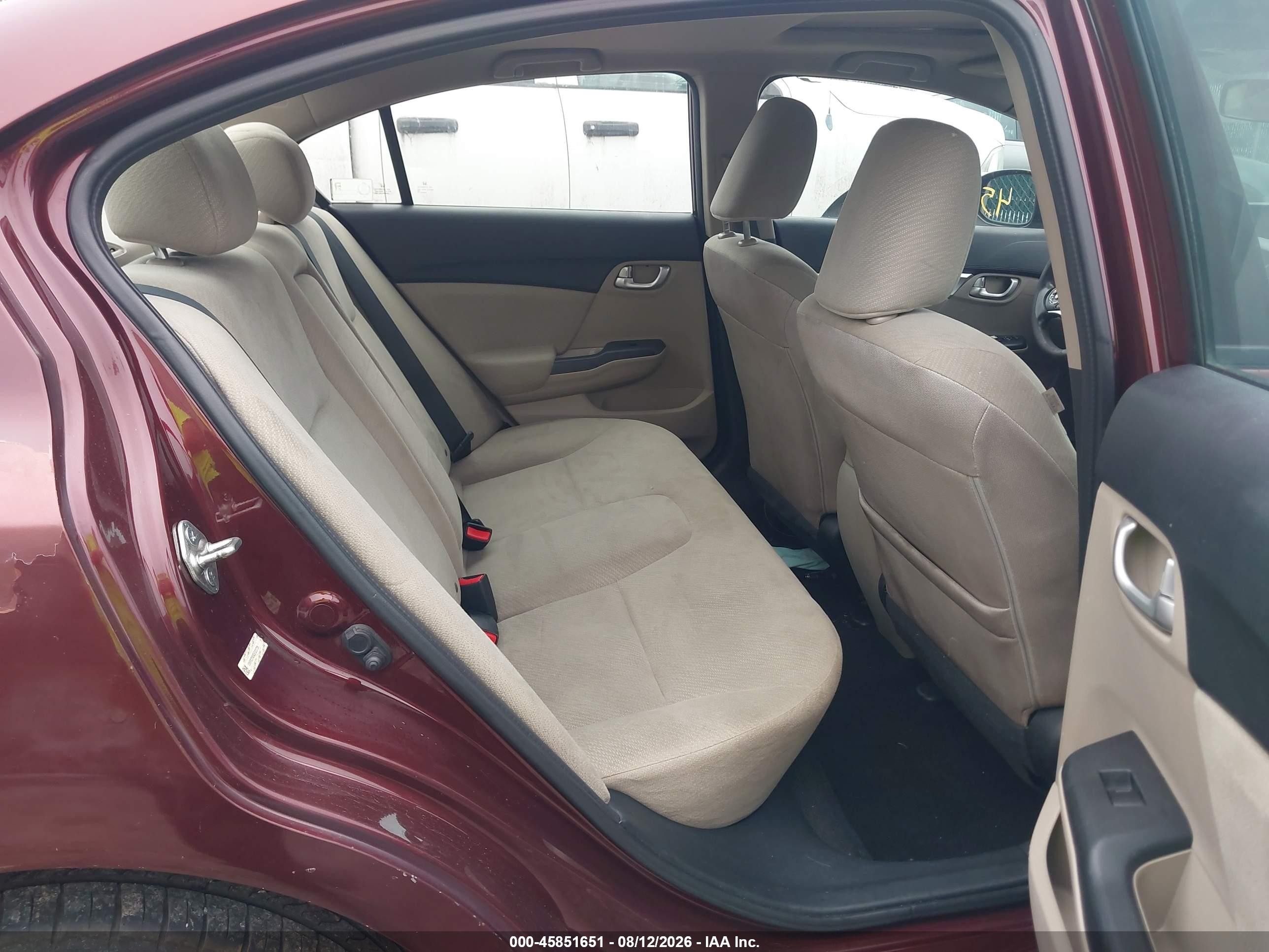 2013 Honda Civic Ex Burgundy vin: 19XFB2F83DE022729