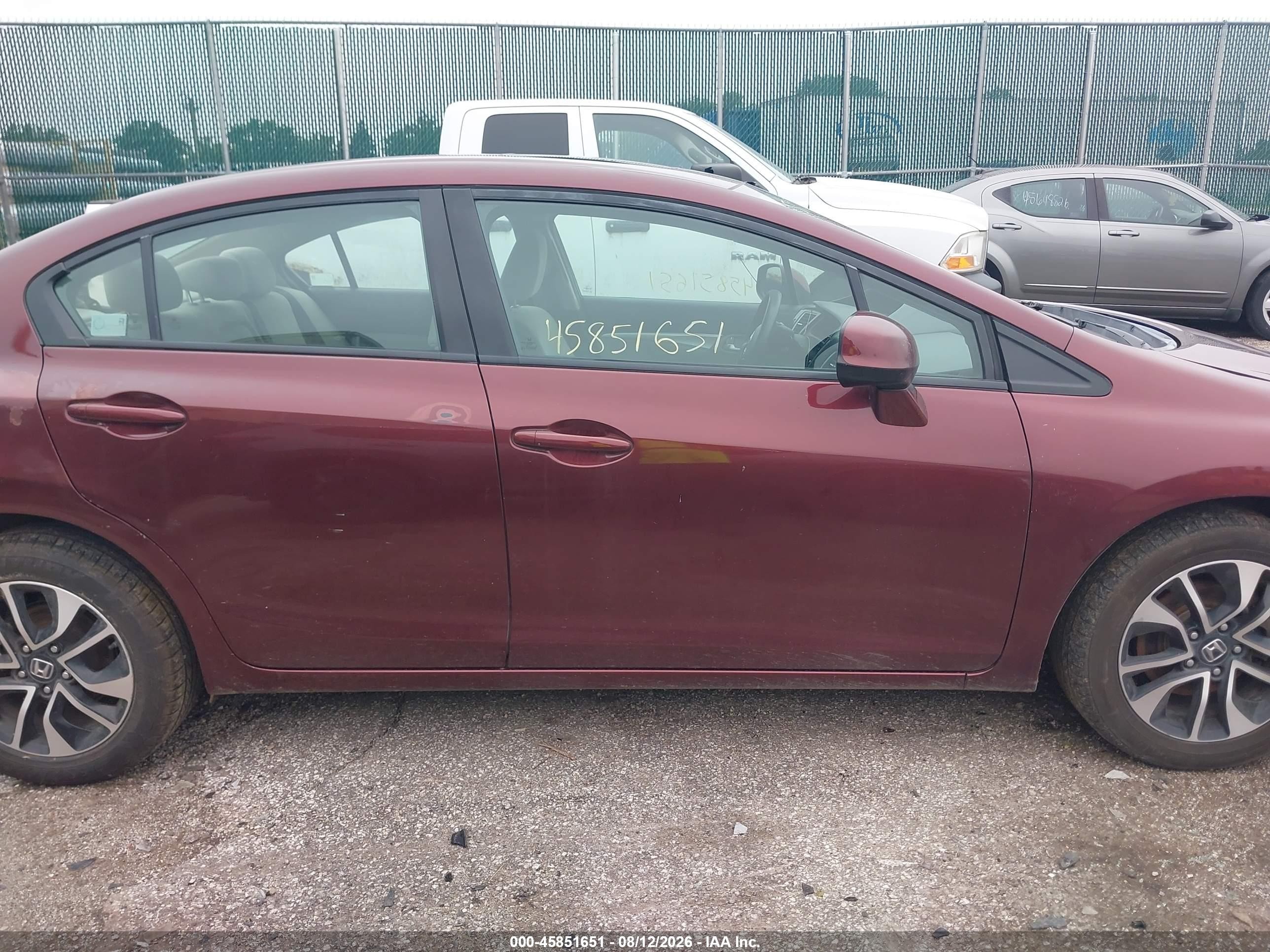 2013 Honda Civic Ex Burgundy vin: 19XFB2F83DE022729