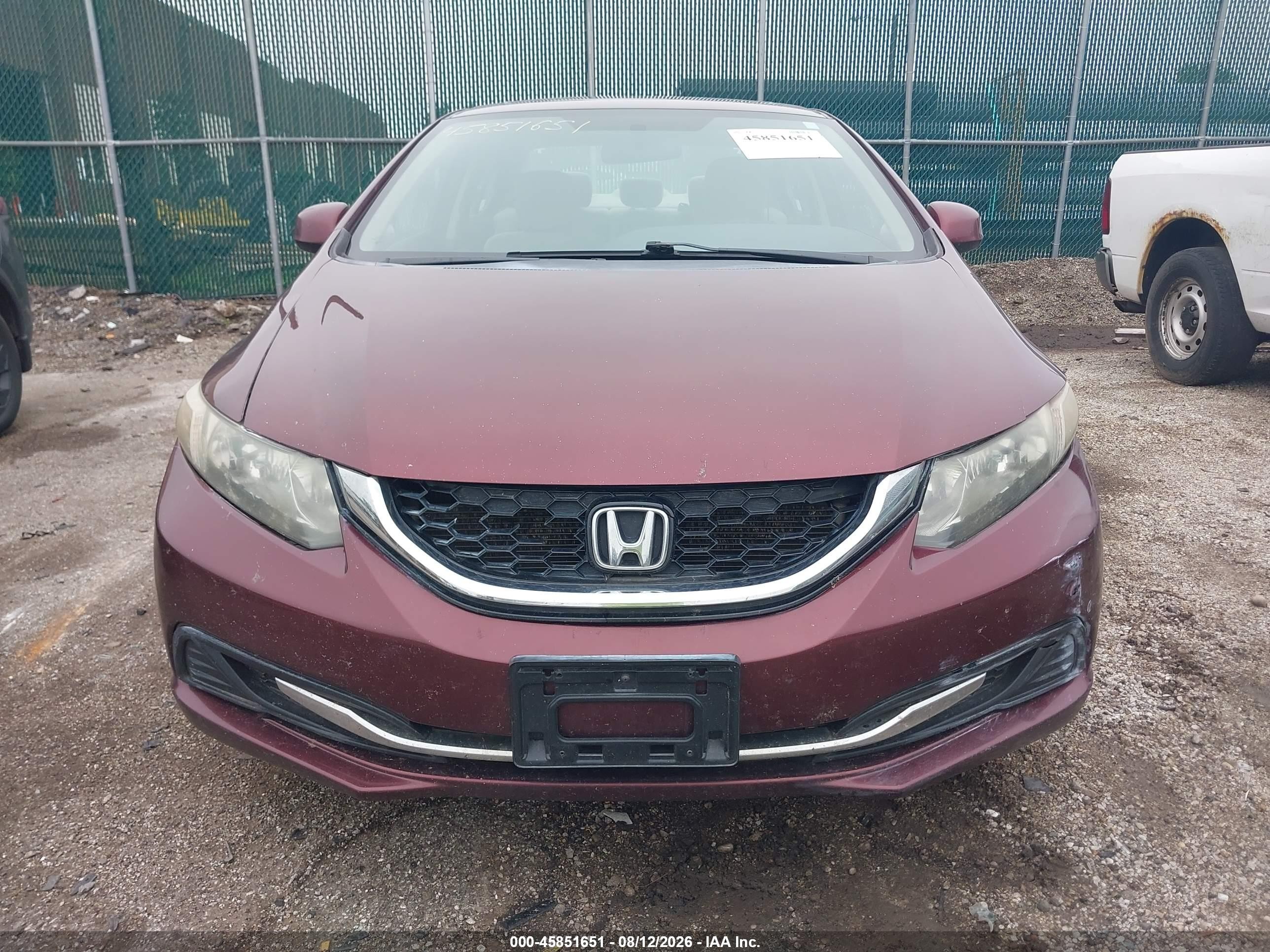 2013 Honda Civic Ex Burgundy vin: 19XFB2F83DE022729