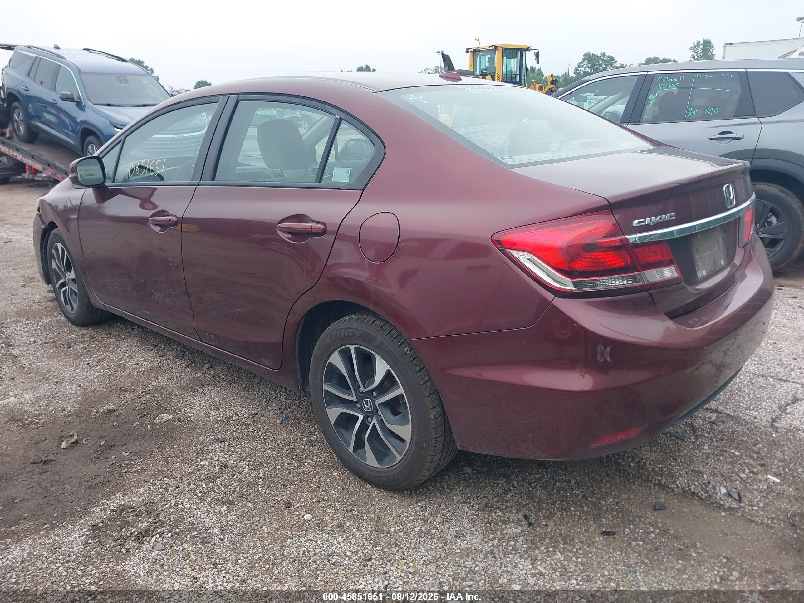 2013 Honda Civic Ex Burgundy vin: 19XFB2F83DE022729