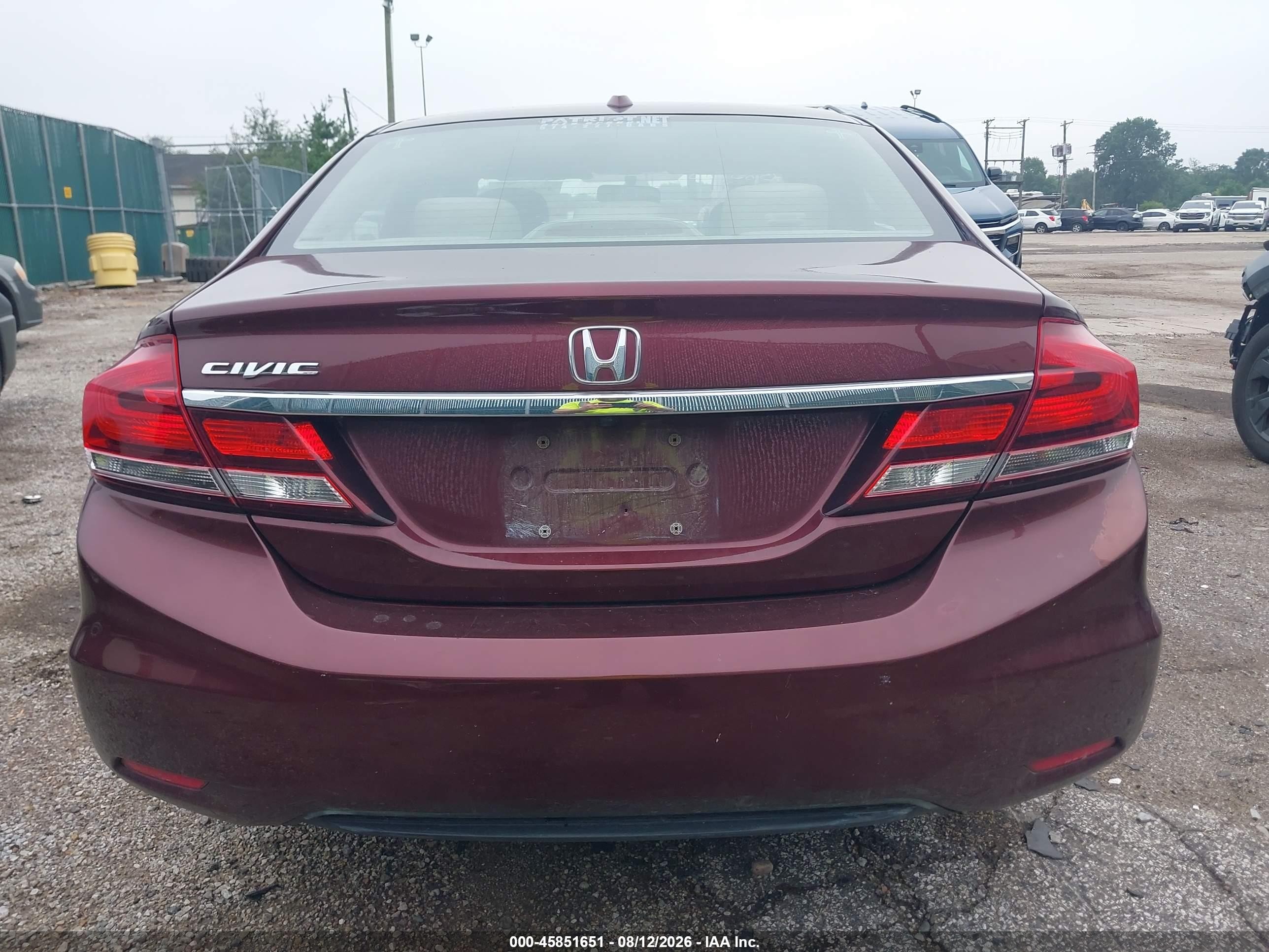 2013 Honda Civic Ex Burgundy vin: 19XFB2F83DE022729