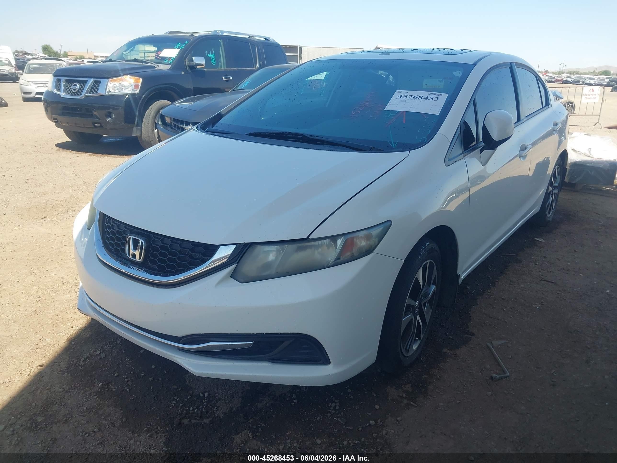 2013 Honda Civic Ex White vin: 19XFB2F83DE043628