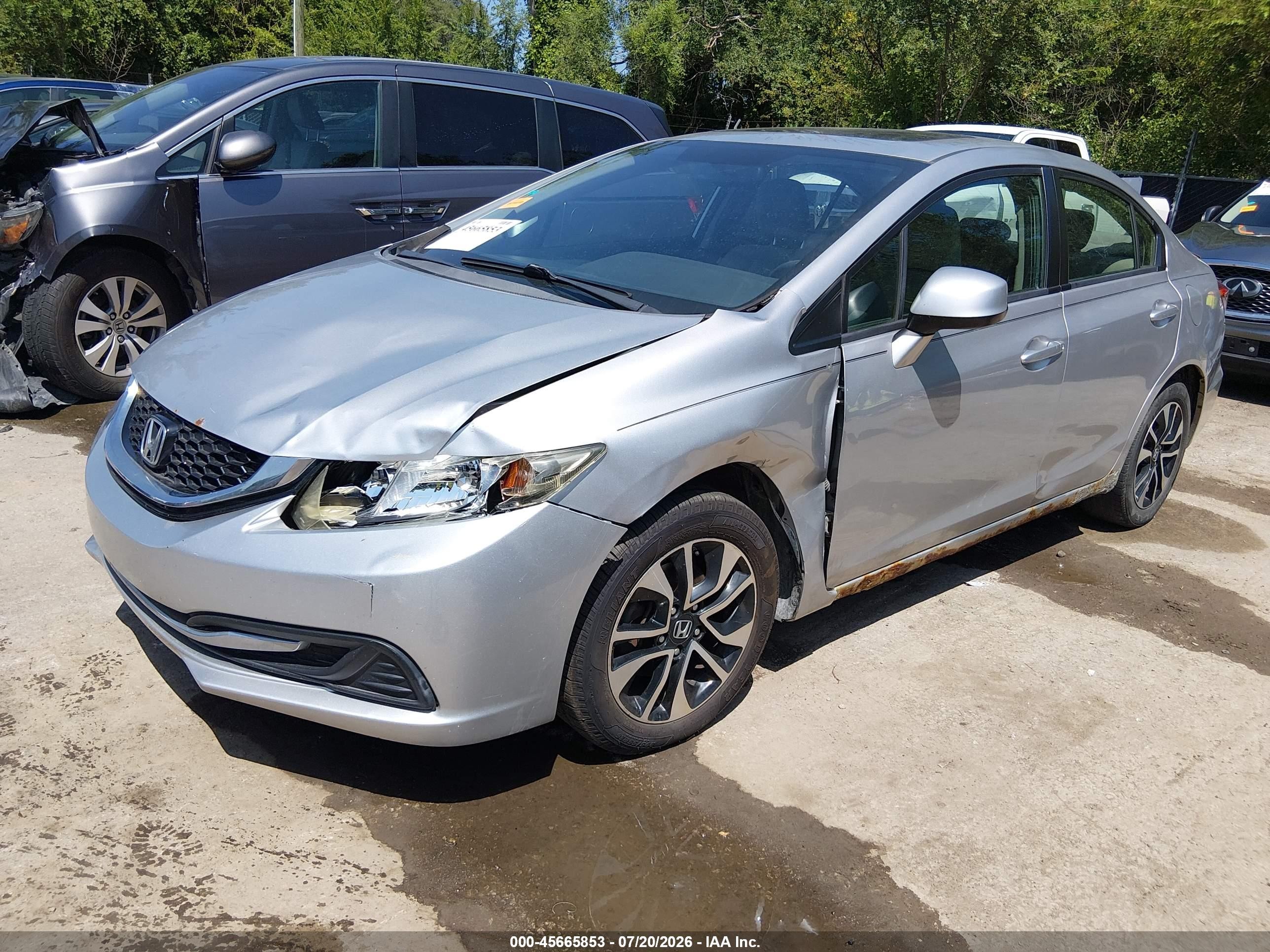 2013 Honda Civic Ex Silver vin: 19XFB2F83DE062616