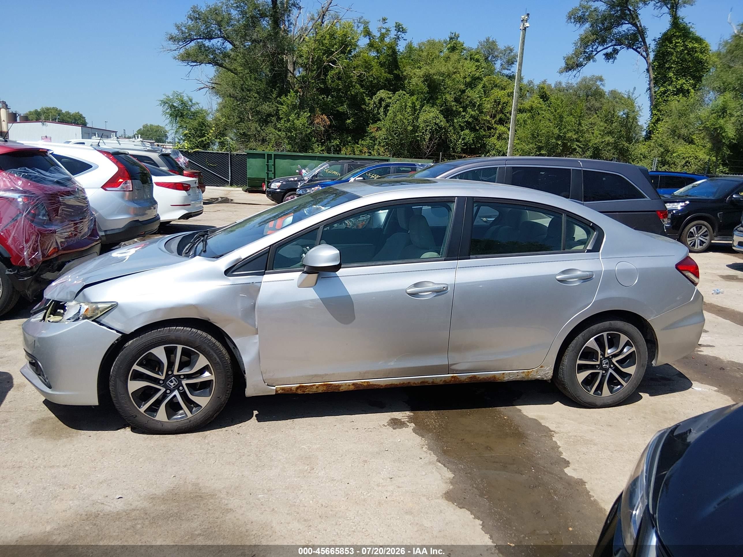 2013 Honda Civic Ex Silver vin: 19XFB2F83DE062616