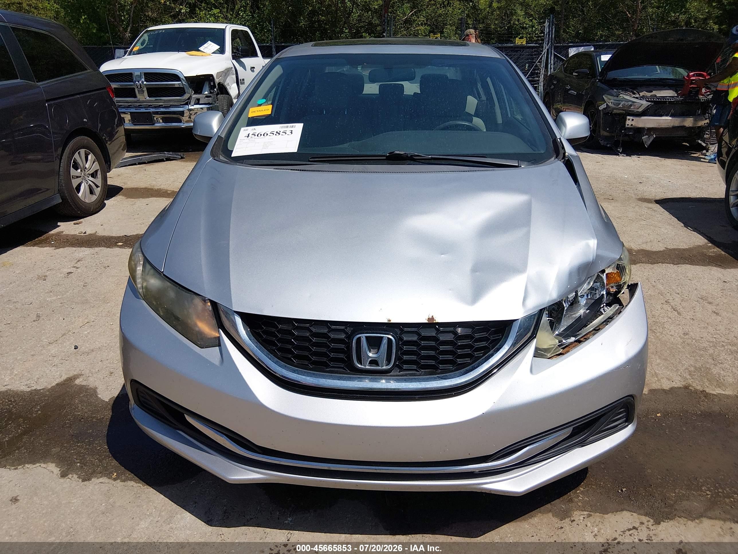 2013 Honda Civic Ex Silver vin: 19XFB2F83DE062616